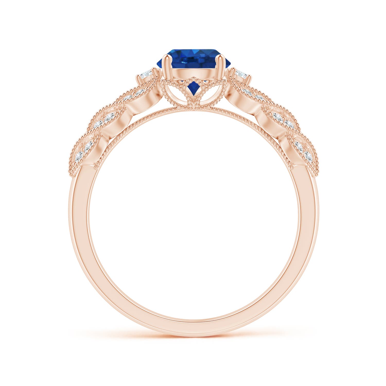 AAA - Blue Sapphire / 1.19 CT / 14 KT Rose Gold