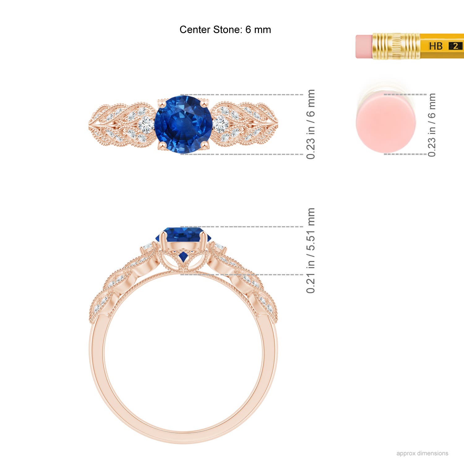 AAA - Blue Sapphire / 1.19 CT / 14 KT Rose Gold