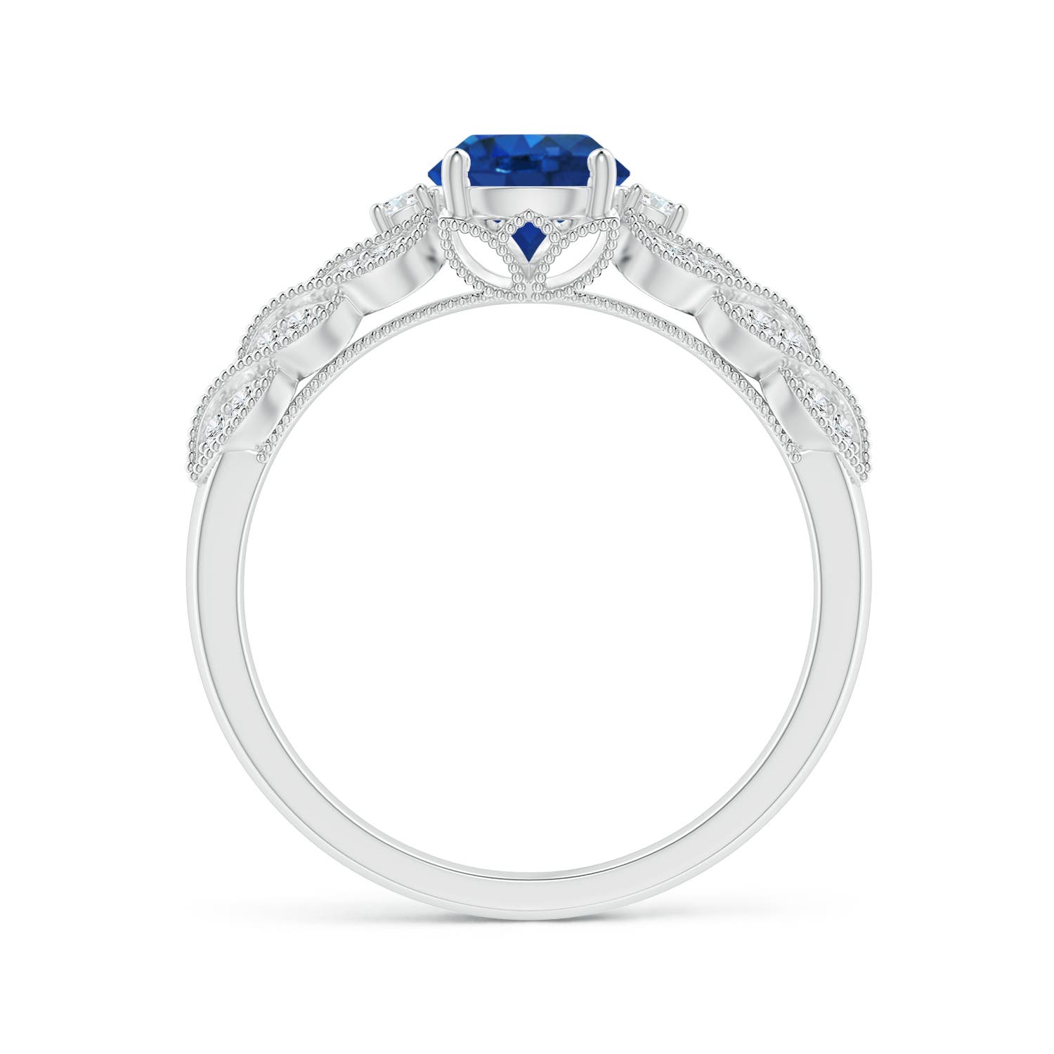 AAA - Blue Sapphire / 1.19 CT / 14 KT White Gold