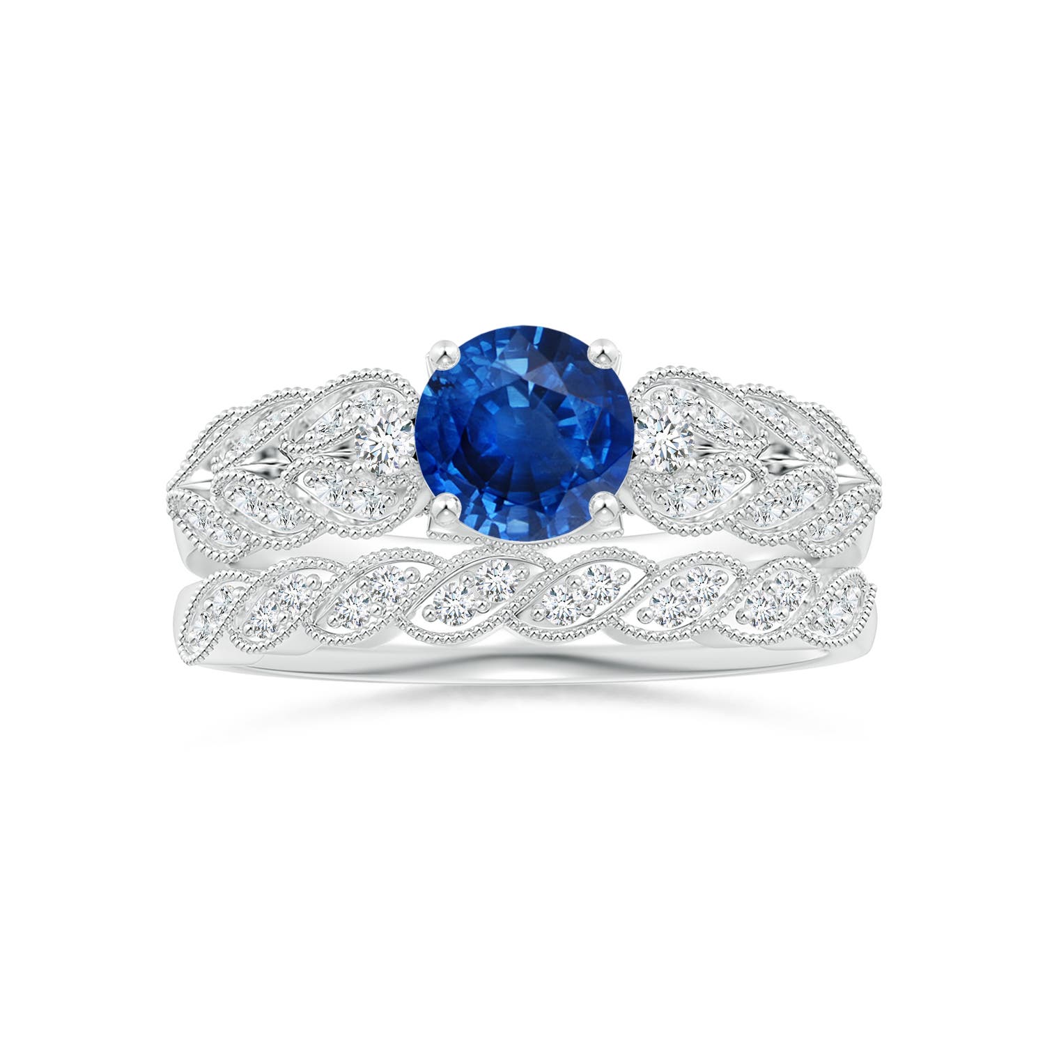 AAA - Blue Sapphire / 1.19 CT / 14 KT White Gold