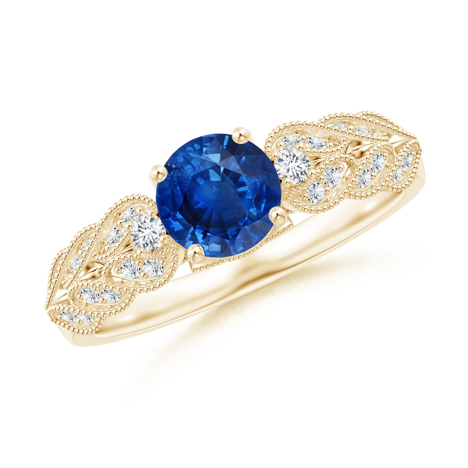 AAA - Blue Sapphire / 1.19 CT / 14 KT Yellow Gold