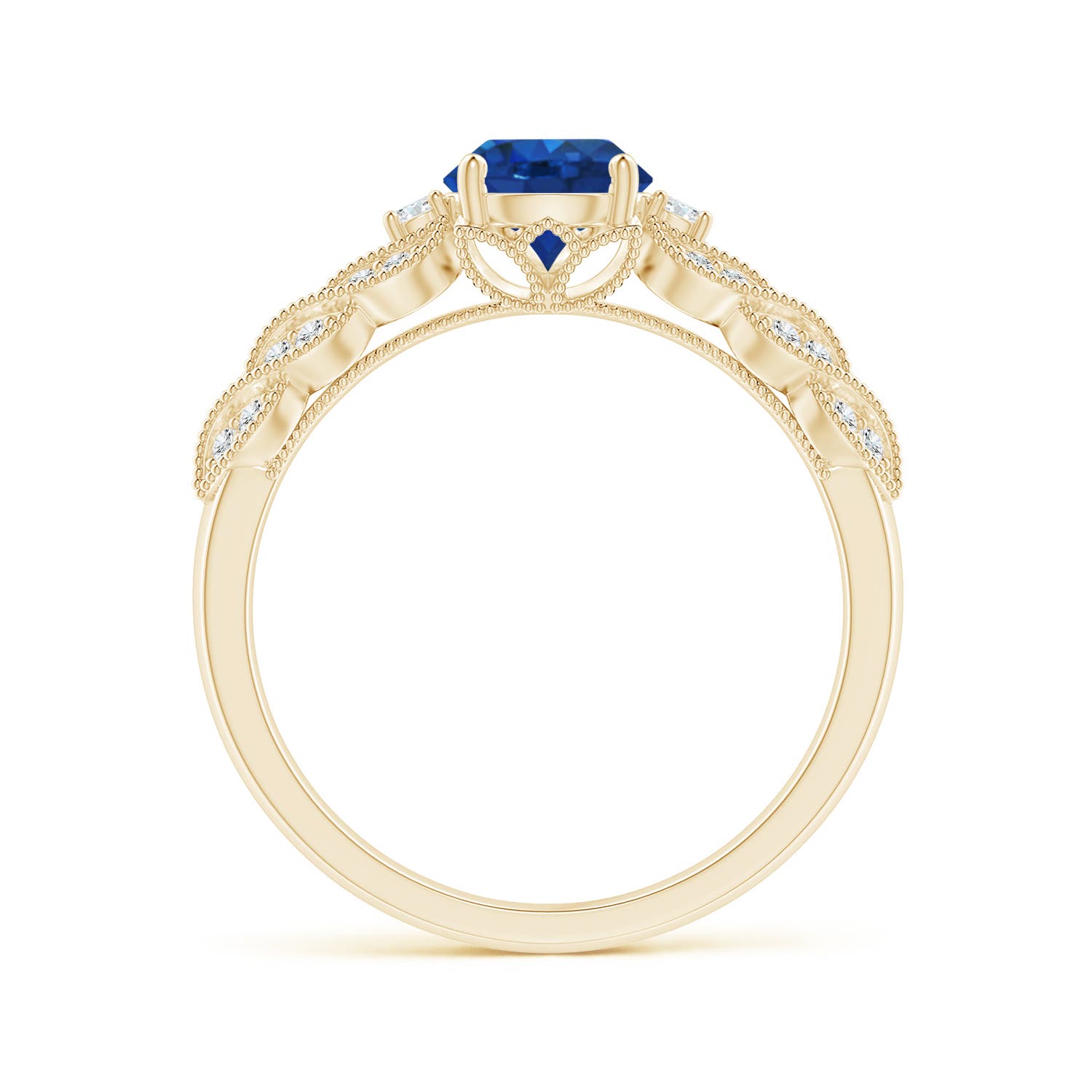 AAA - Blue Sapphire / 1.19 CT / 14 KT Yellow Gold