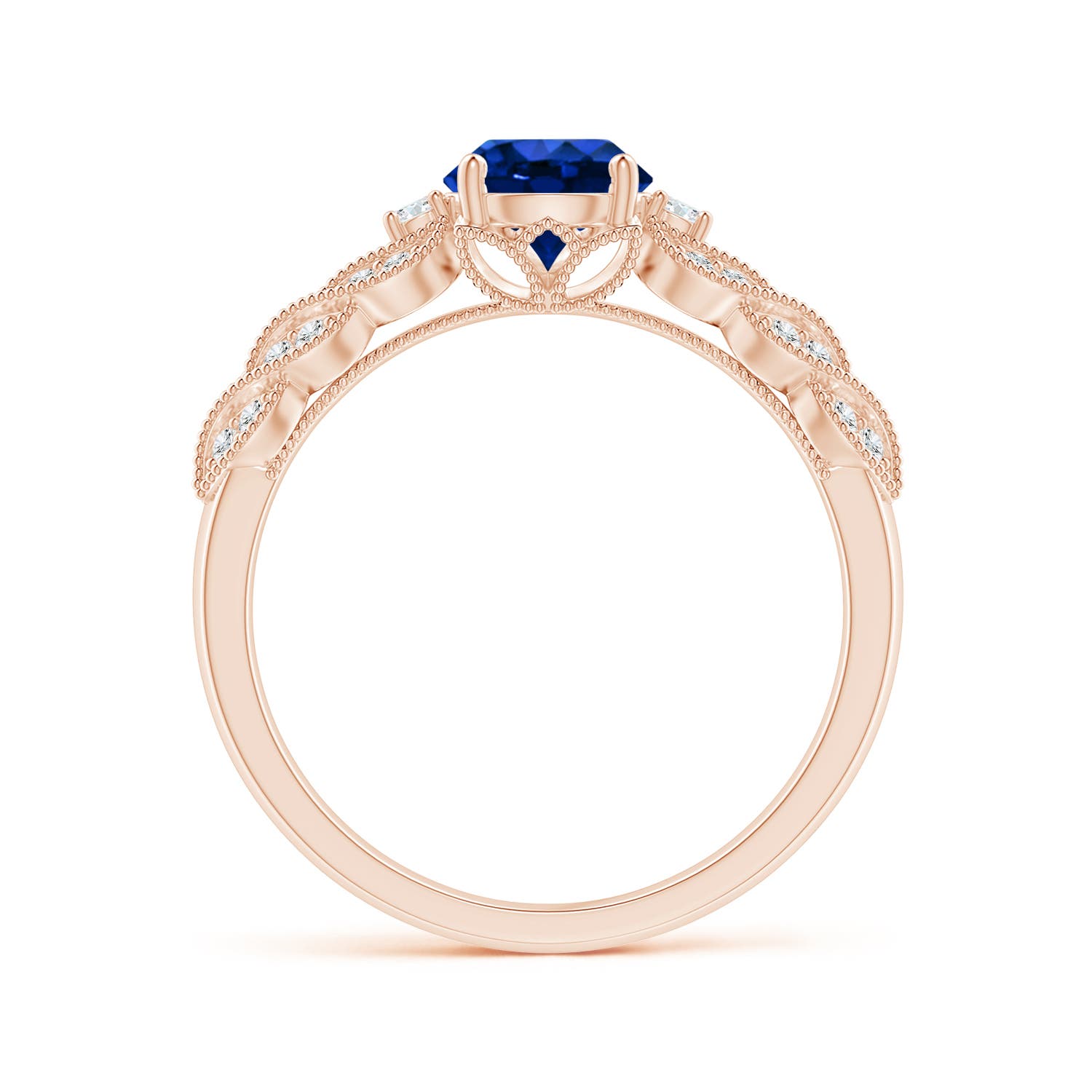 AAAA - Blue Sapphire / 1.19 CT / 14 KT Rose Gold