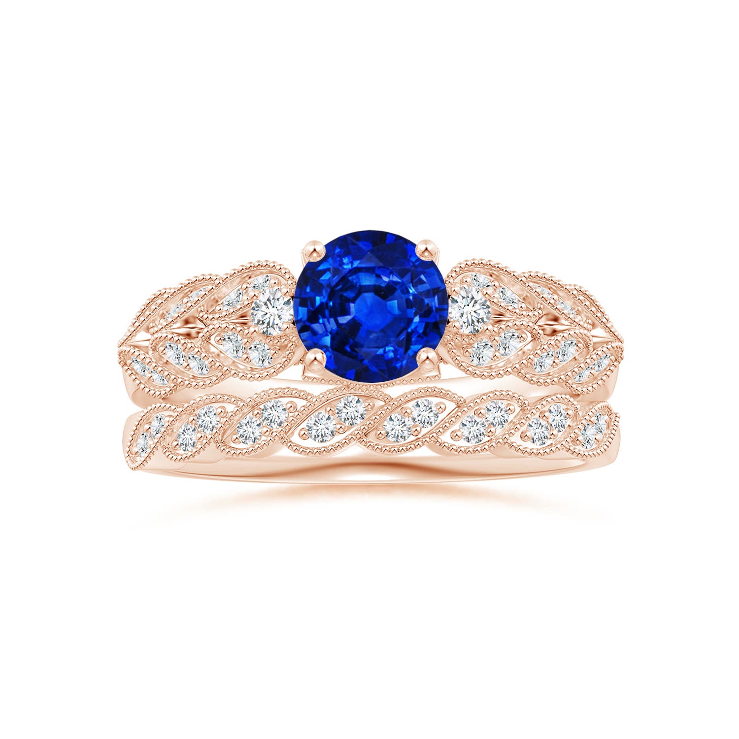 AAAA - Blue Sapphire / 1.19 CT / 14 KT Rose Gold