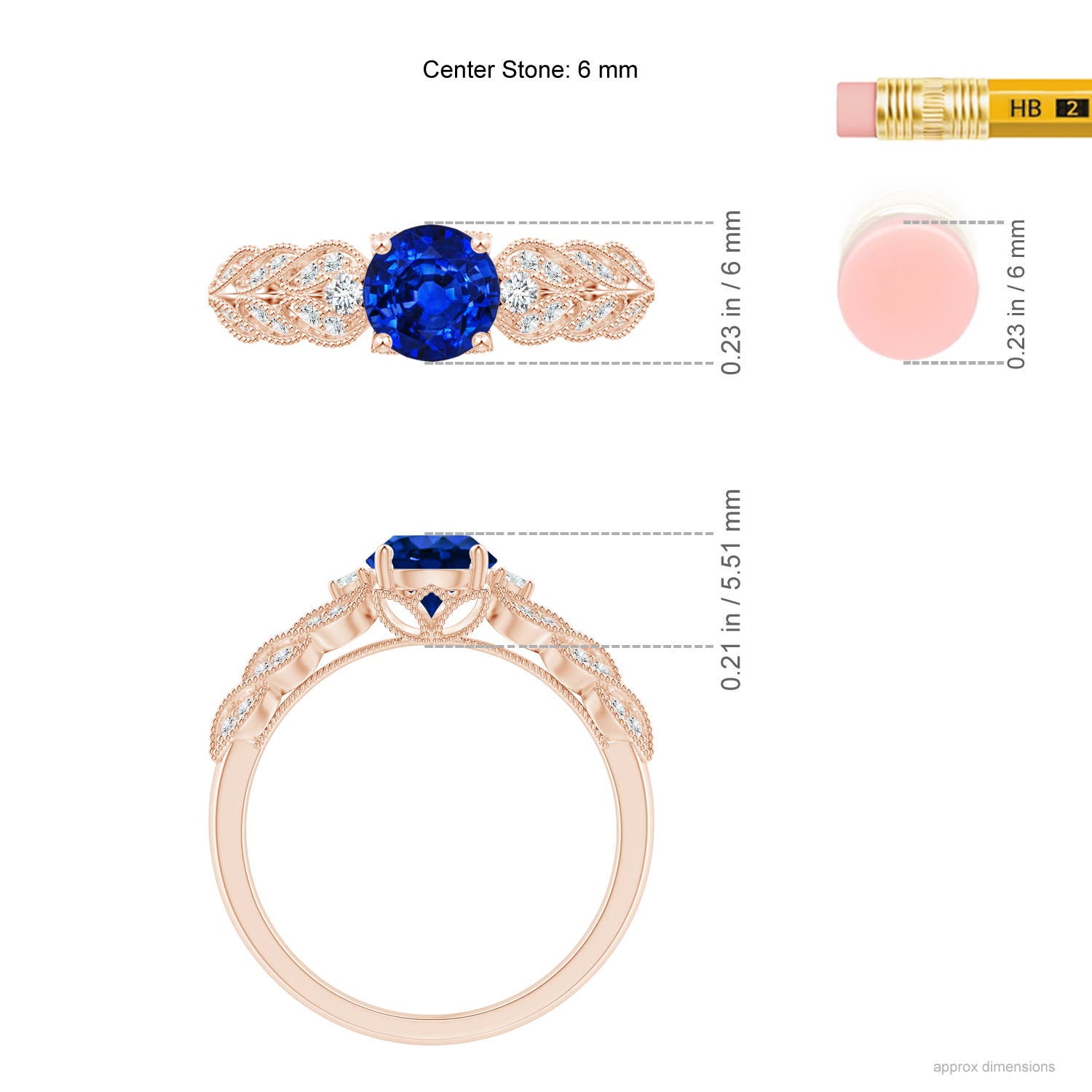 AAAA - Blue Sapphire / 1.19 CT / 14 KT Rose Gold