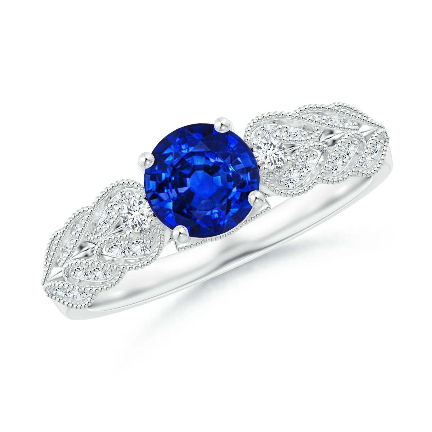 AAAA - Blue Sapphire / 1.19 CT / 14 KT White Gold