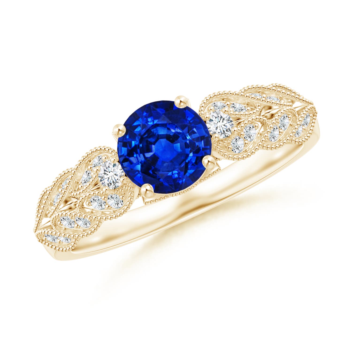 AAAA - Blue Sapphire / 1.19 CT / 14 KT Yellow Gold