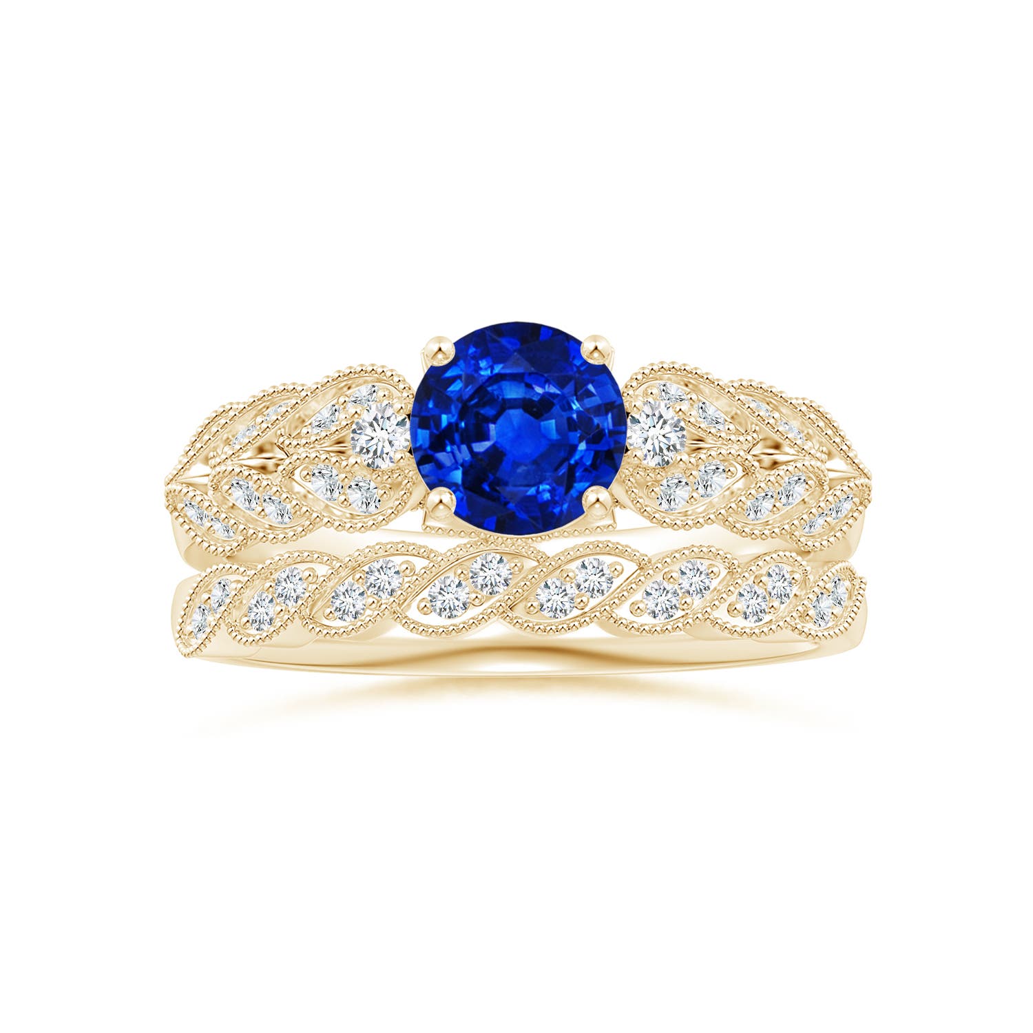 AAAA - Blue Sapphire / 1.19 CT / 14 KT Yellow Gold