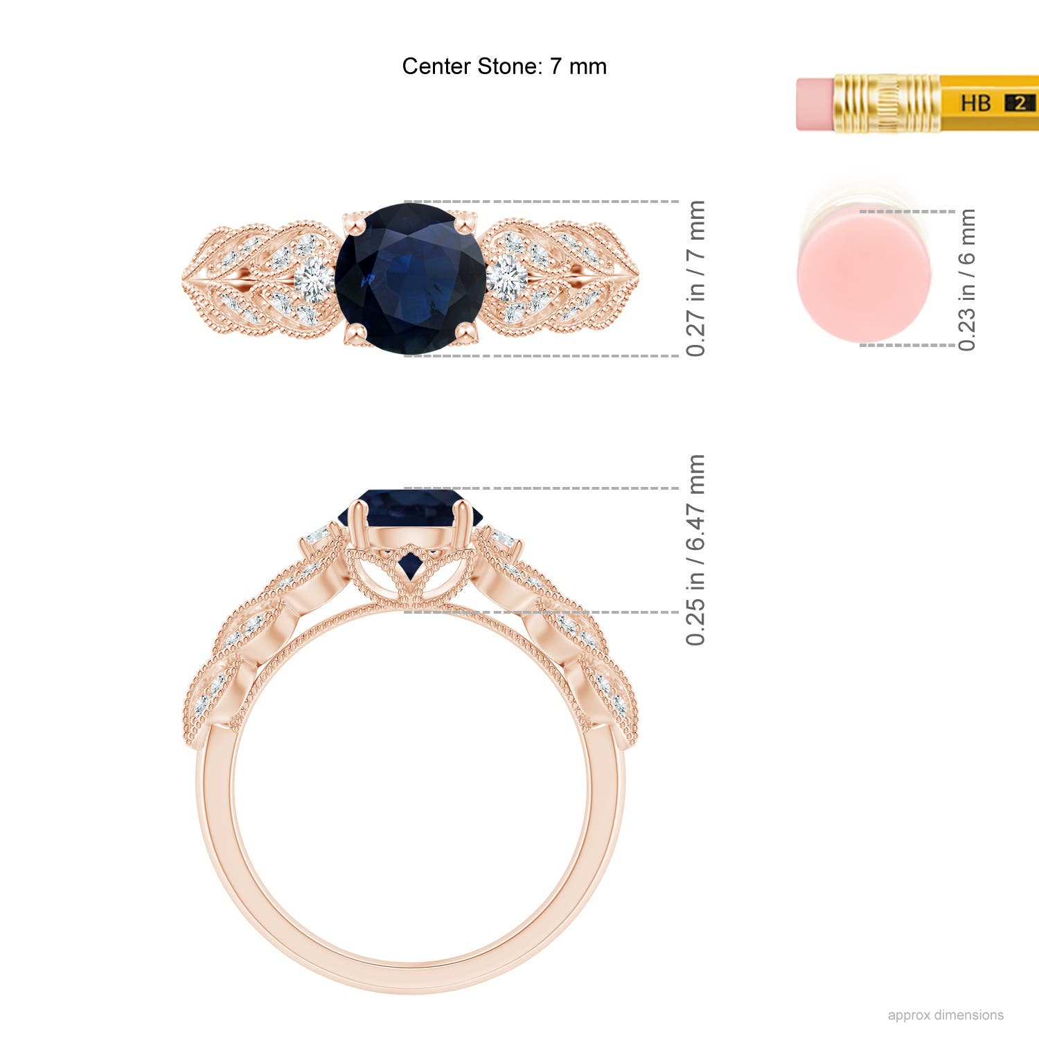 A - Blue Sapphire / 1.87 CT / 14 KT Rose Gold