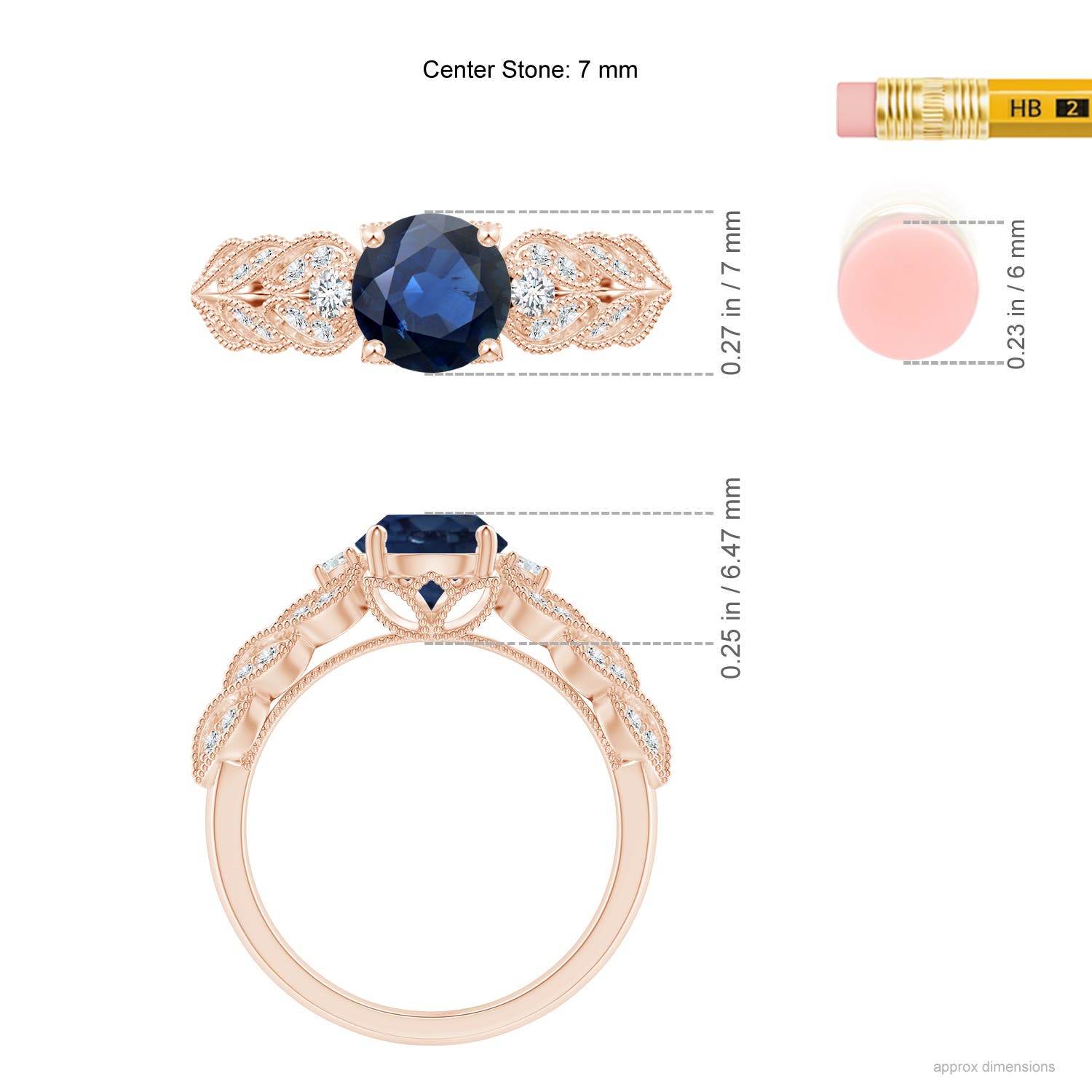 AA - Blue Sapphire / 1.87 CT / 14 KT Rose Gold