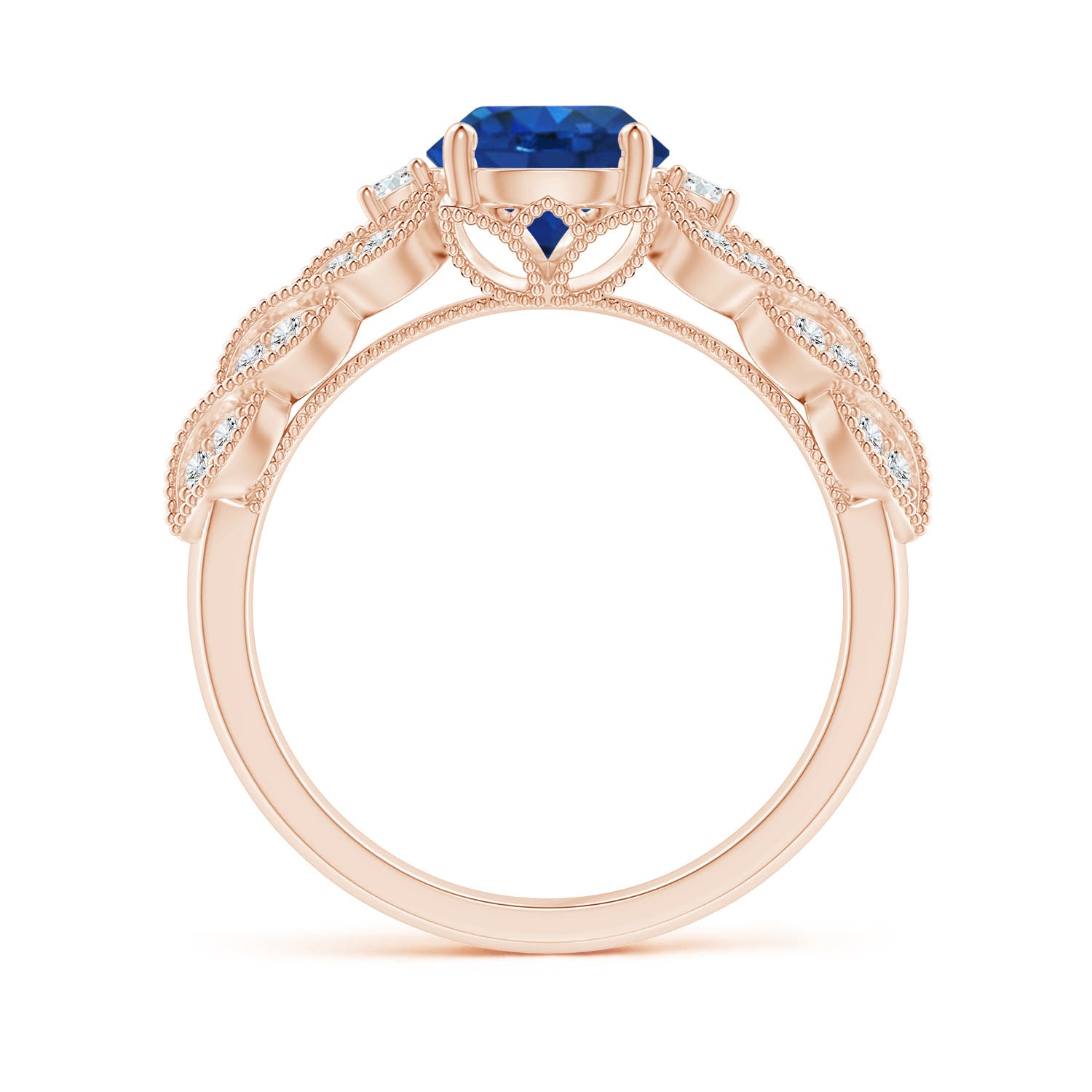 AAA - Blue Sapphire / 1.87 CT / 14 KT Rose Gold