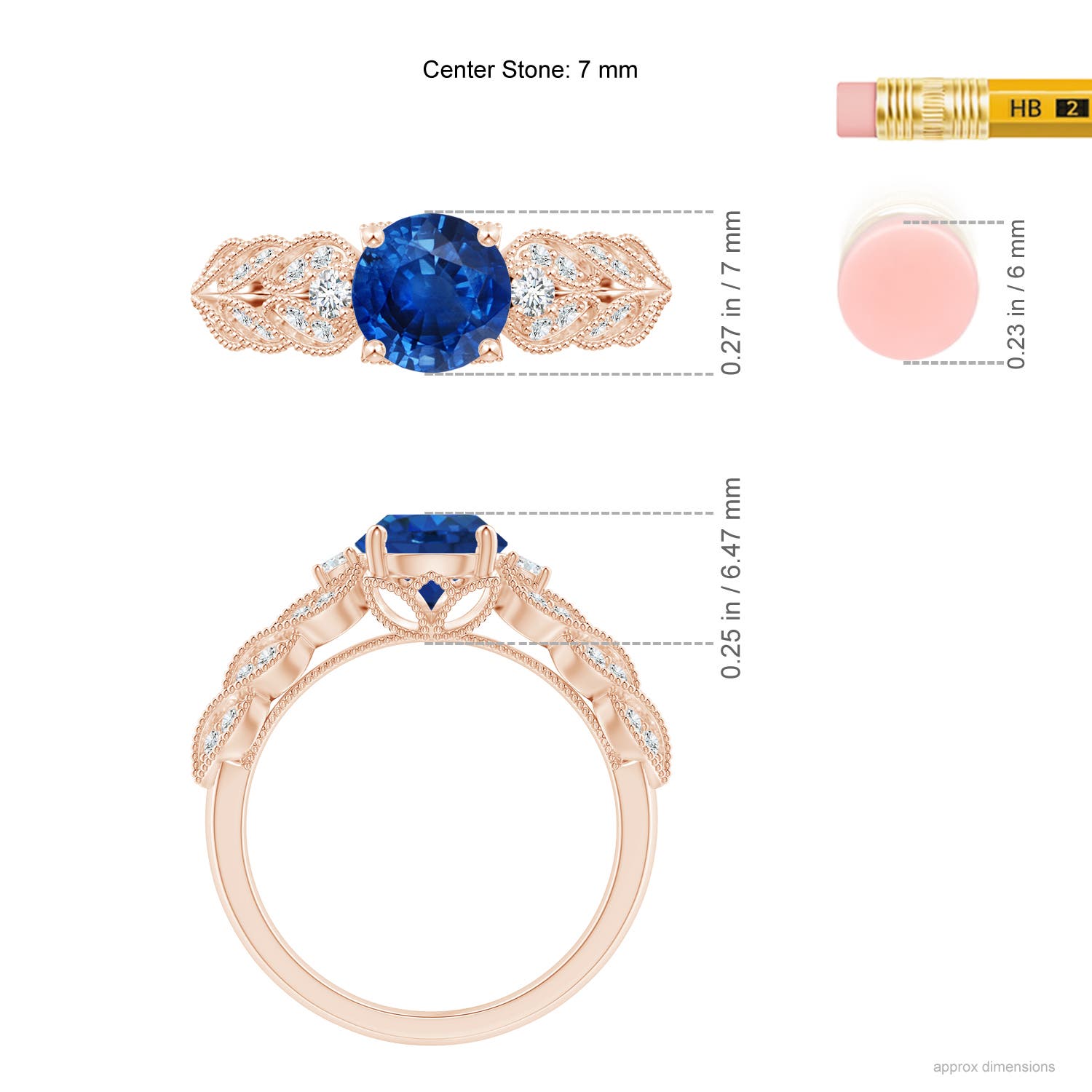 AAA - Blue Sapphire / 1.87 CT / 14 KT Rose Gold