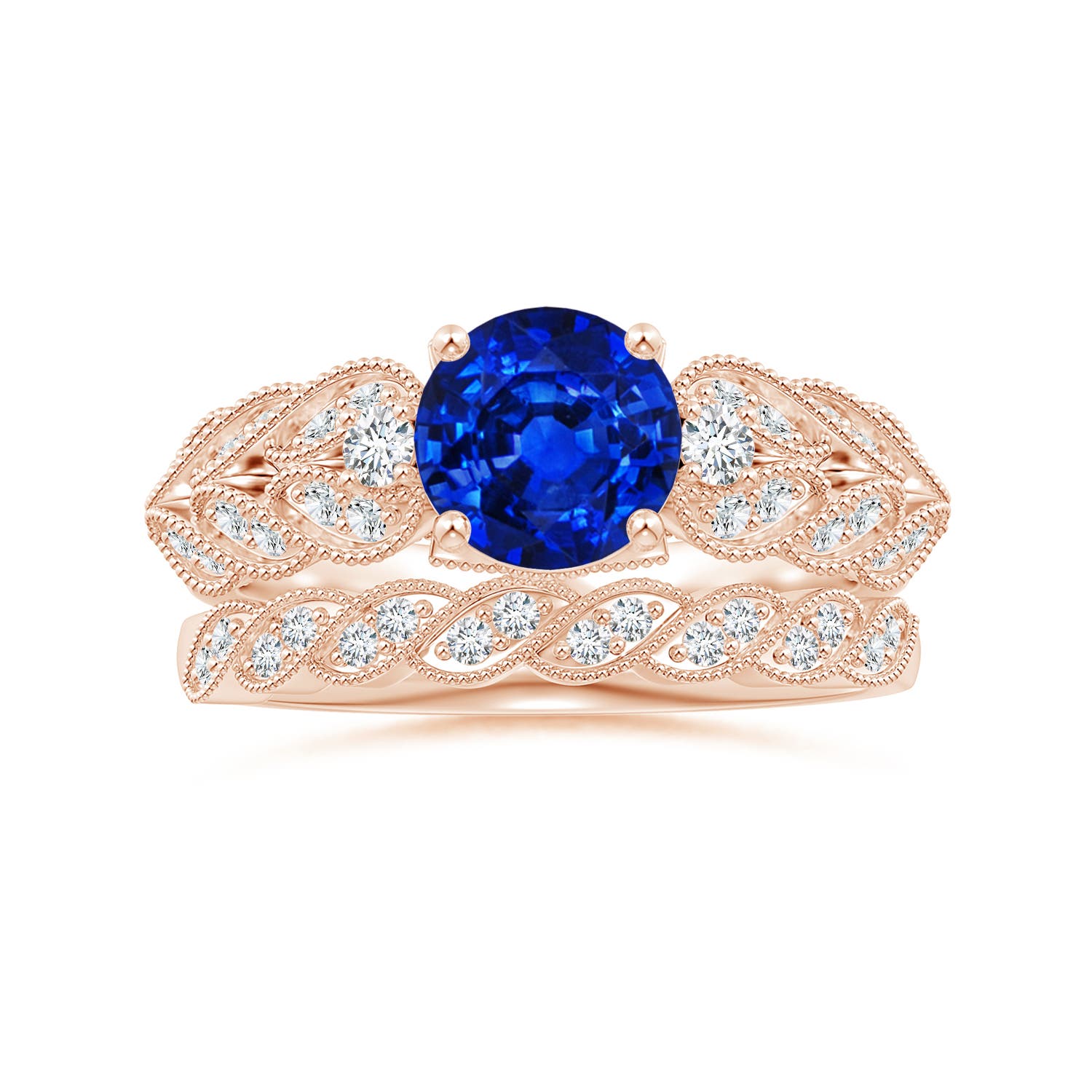 AAAA - Blue Sapphire / 1.87 CT / 14 KT Rose Gold