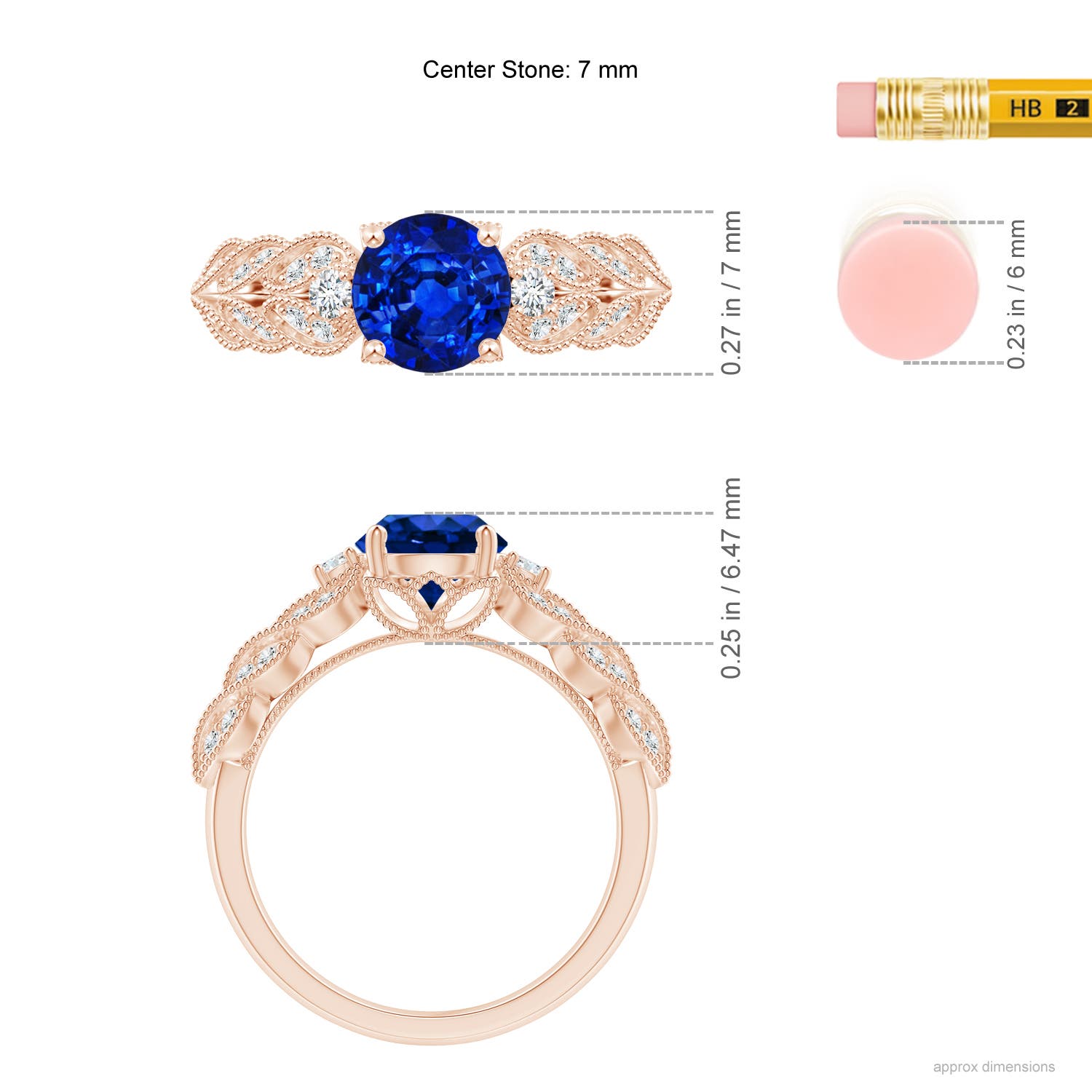 AAAA - Blue Sapphire / 1.87 CT / 14 KT Rose Gold