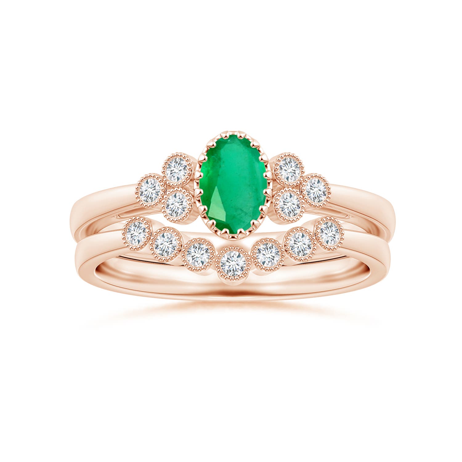 A - Emerald / 0.48 CT / 14 KT Rose Gold