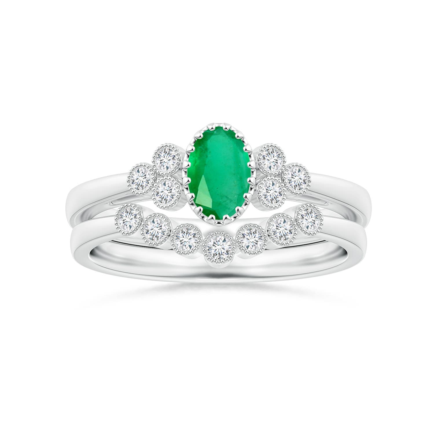 A - Emerald / 0.48 CT / 14 KT White Gold