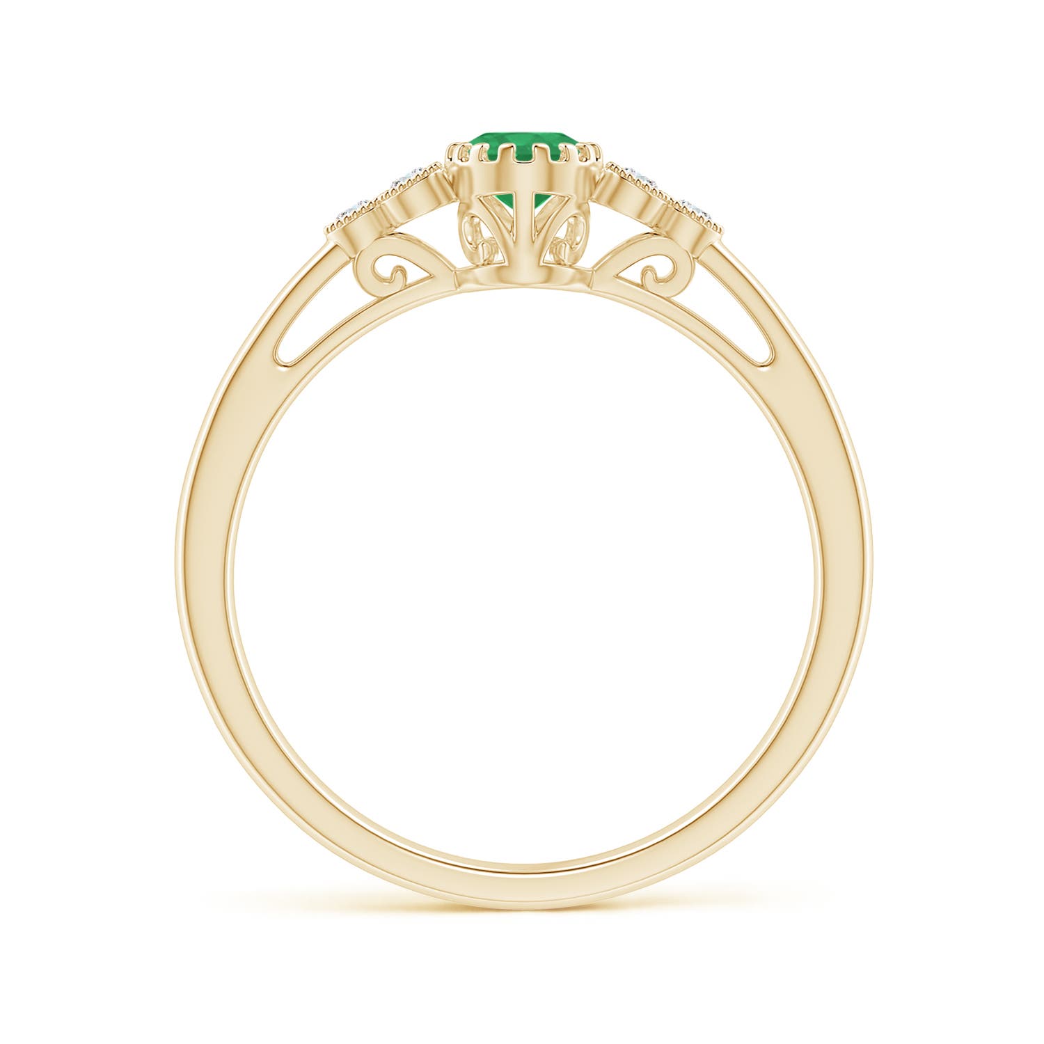 A - Emerald / 0.48 CT / 14 KT Yellow Gold