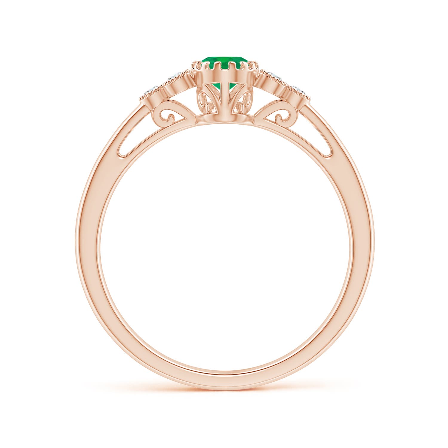 AA - Emerald / 0.48 CT / 14 KT Rose Gold