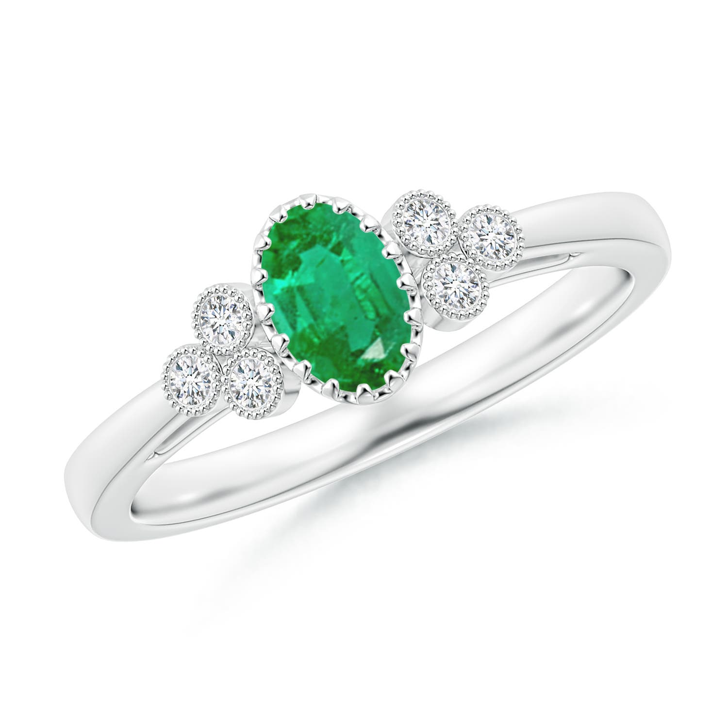 AA - Emerald / 0.48 CT / 14 KT White Gold