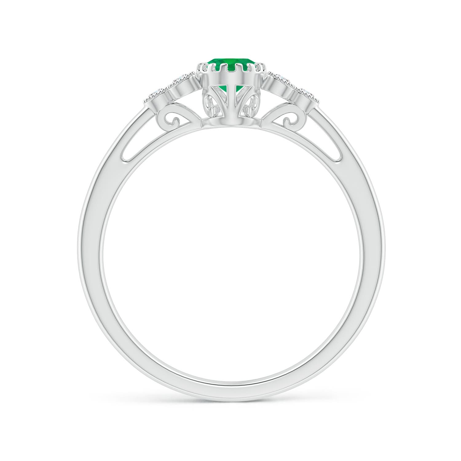 AA - Emerald / 0.48 CT / 14 KT White Gold