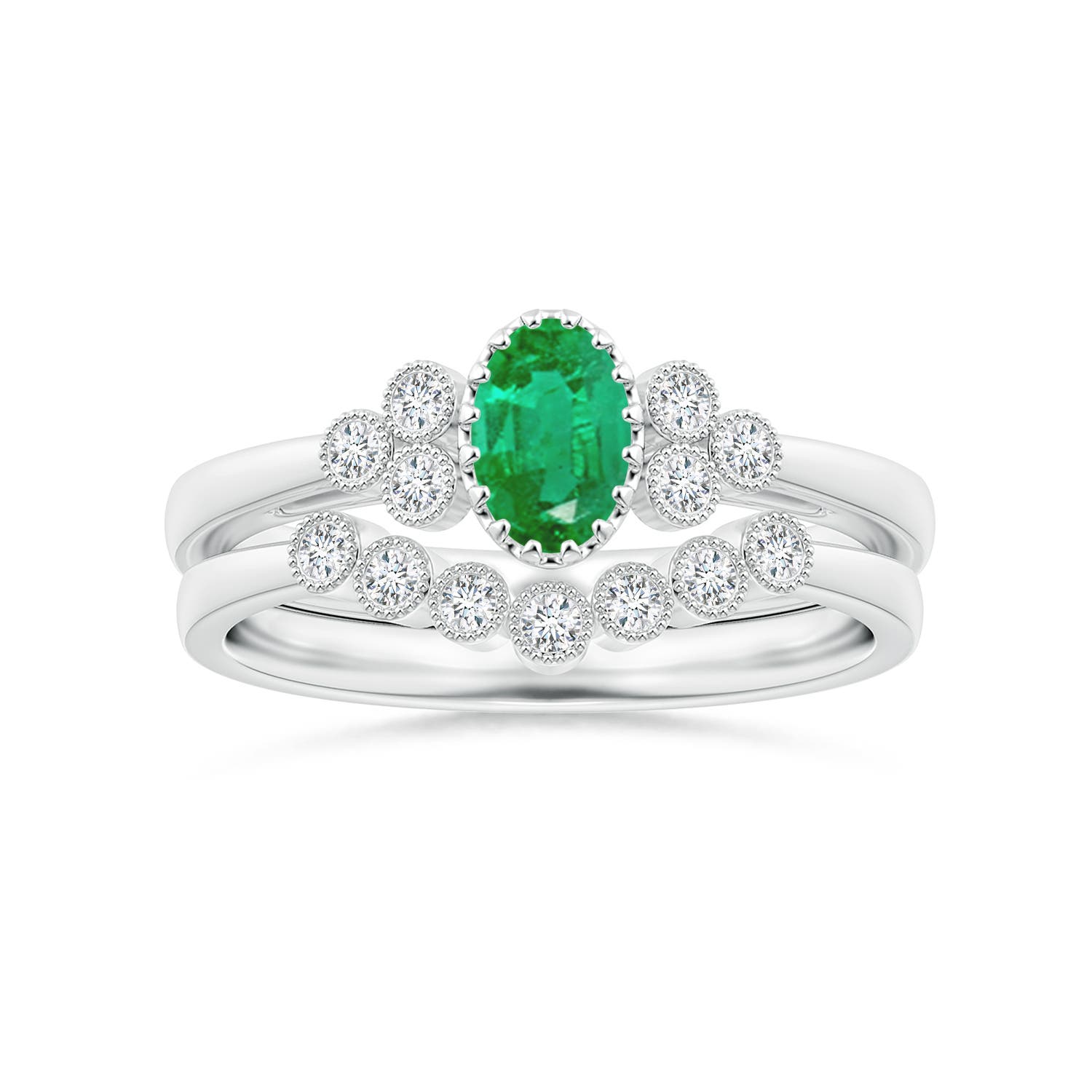 AA - Emerald / 0.48 CT / 14 KT White Gold