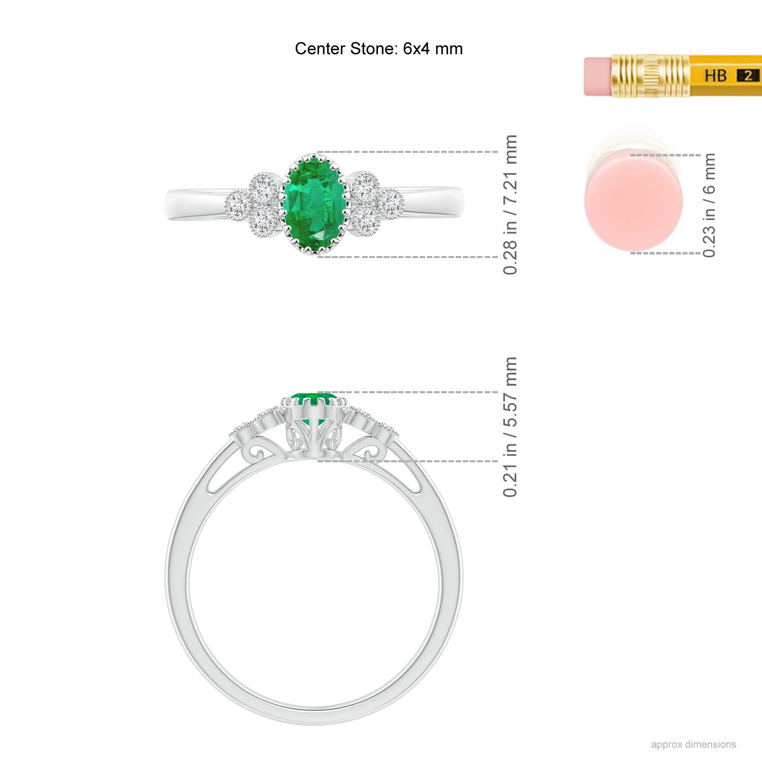 AA - Emerald / 0.48 CT / 14 KT White Gold