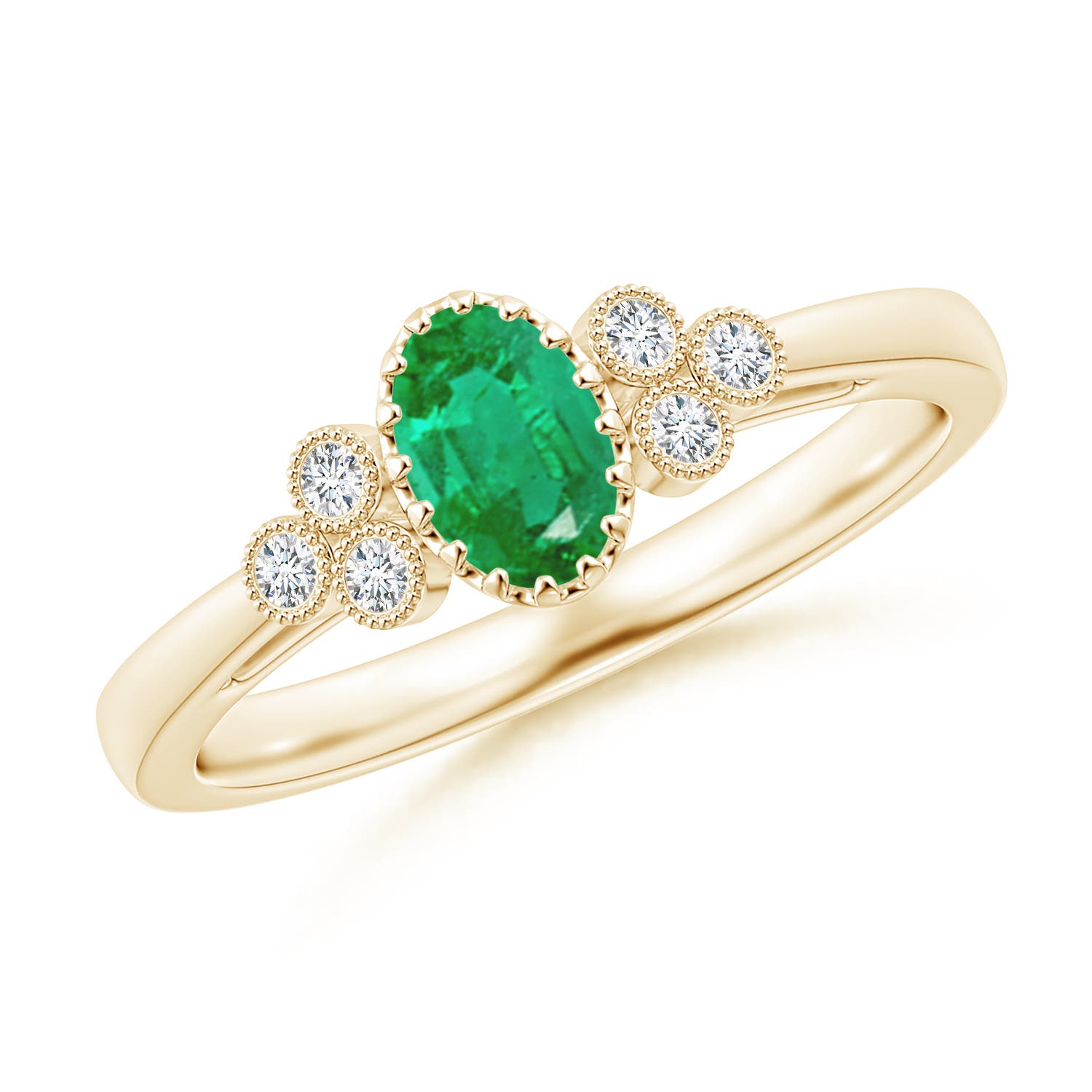 AA - Emerald / 0.48 CT / 14 KT Yellow Gold