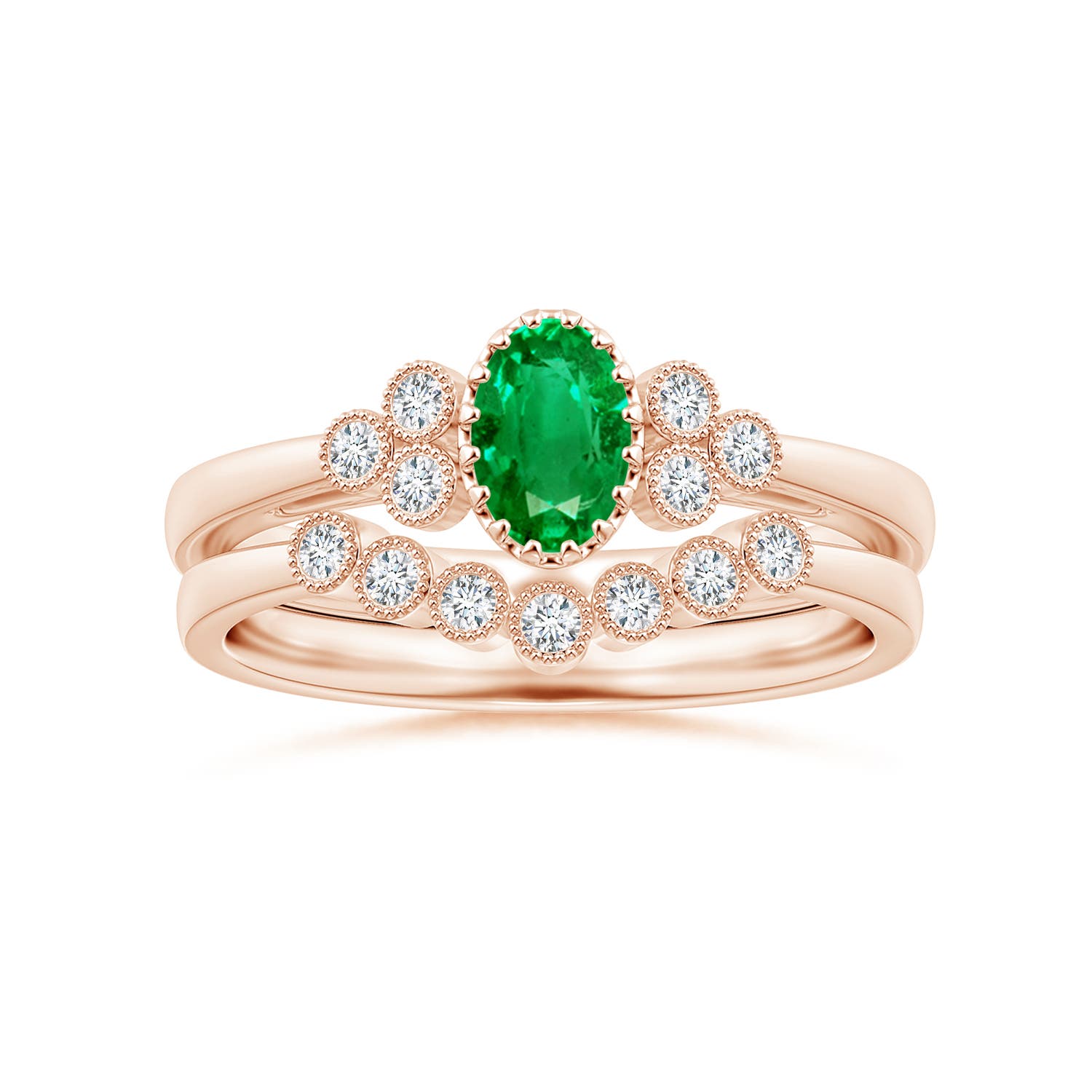 AAA - Emerald / 0.48 CT / 14 KT Rose Gold