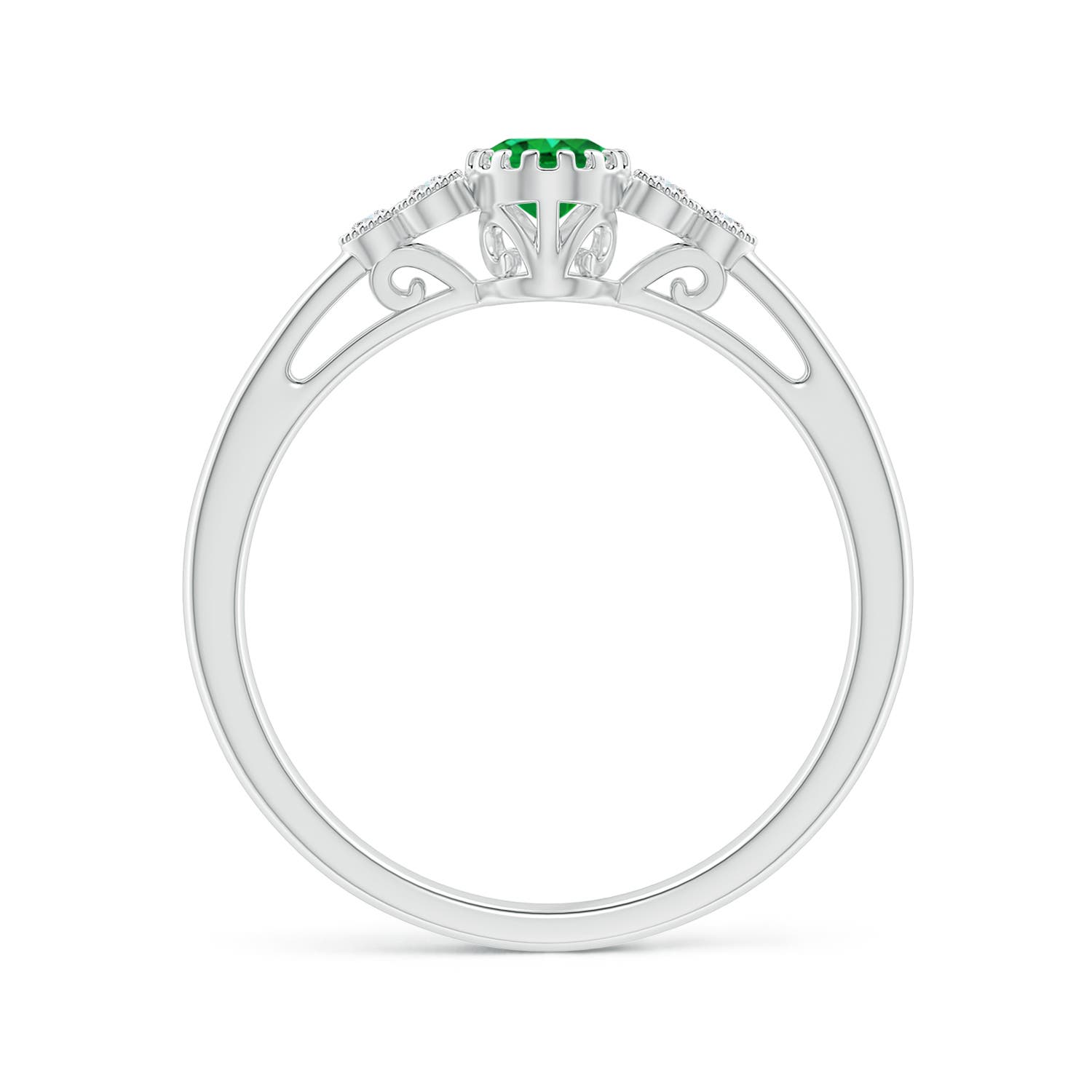 AAA - Emerald / 0.48 CT / 14 KT White Gold