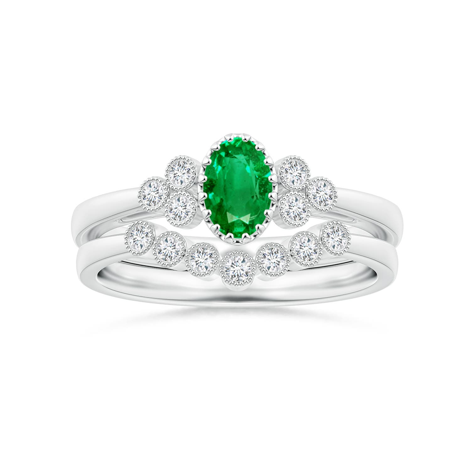 AAA - Emerald / 0.48 CT / 14 KT White Gold
