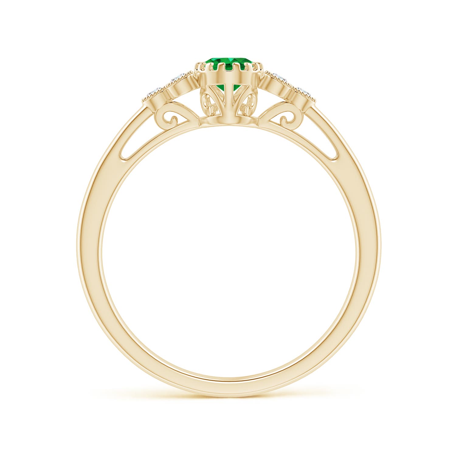 AAA - Emerald / 0.48 CT / 14 KT Yellow Gold