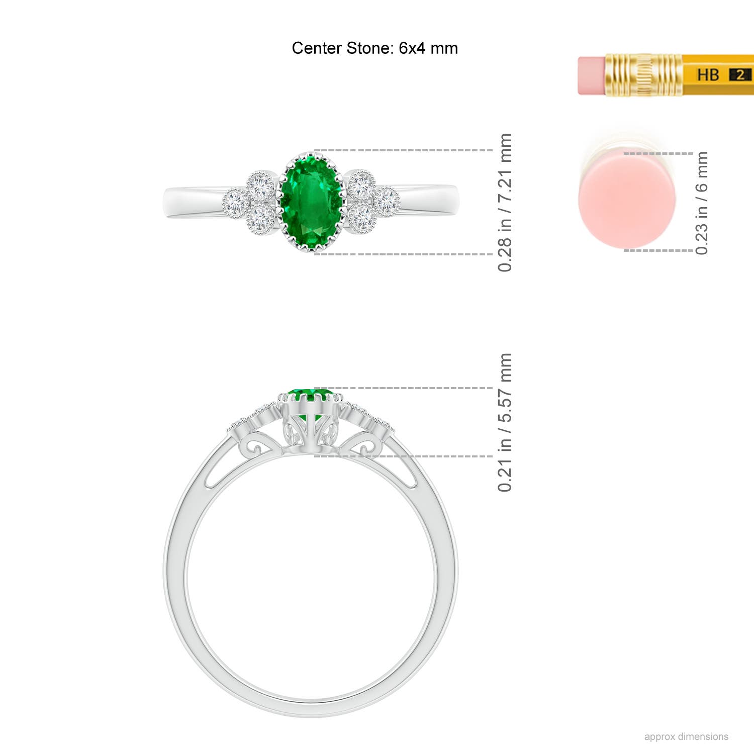 Premium - Lab-Grown Emerald / 0.48 CT / 18 KT White Gold