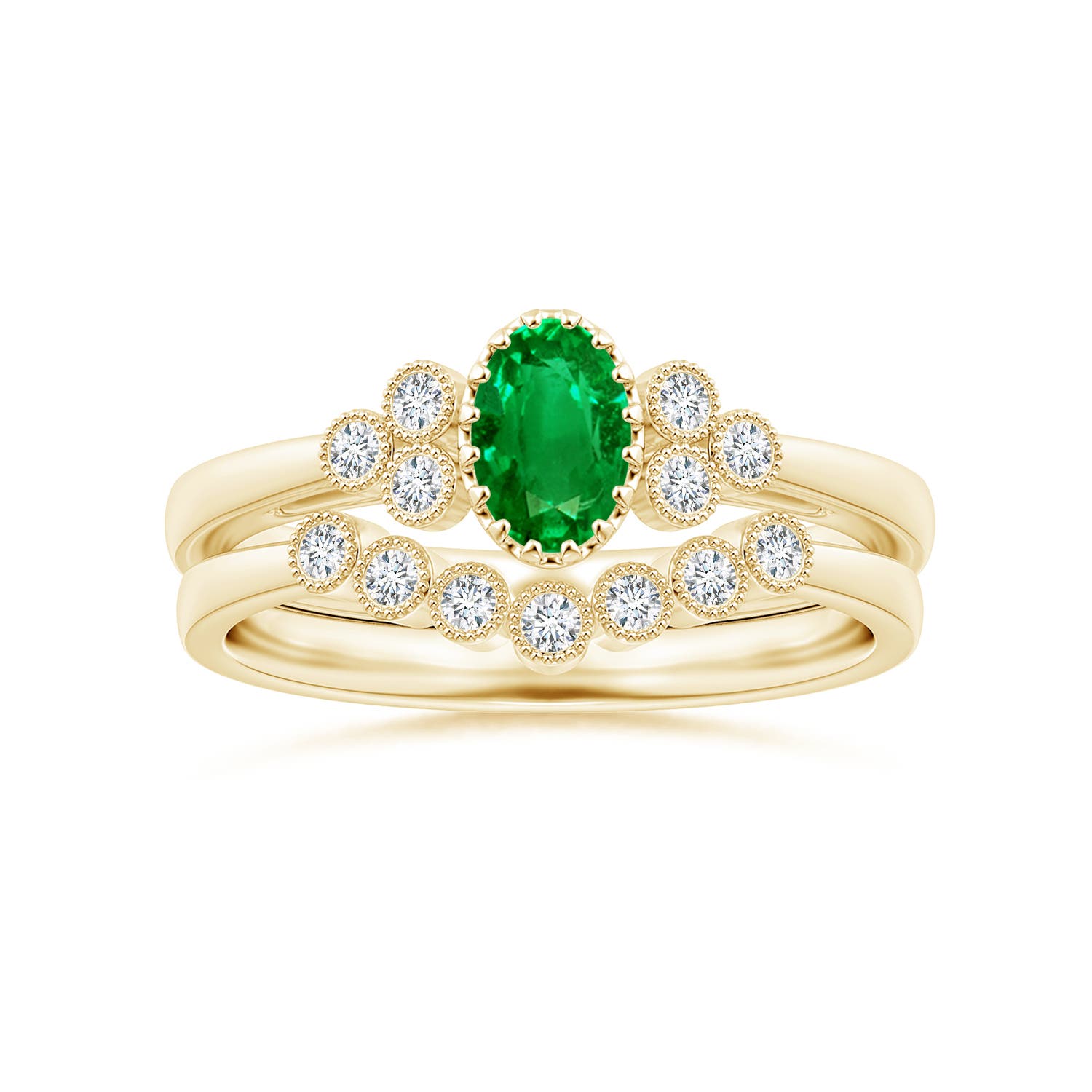 Premium - Lab-Grown Emerald / 0.48 CT / 18 KT Yellow Gold