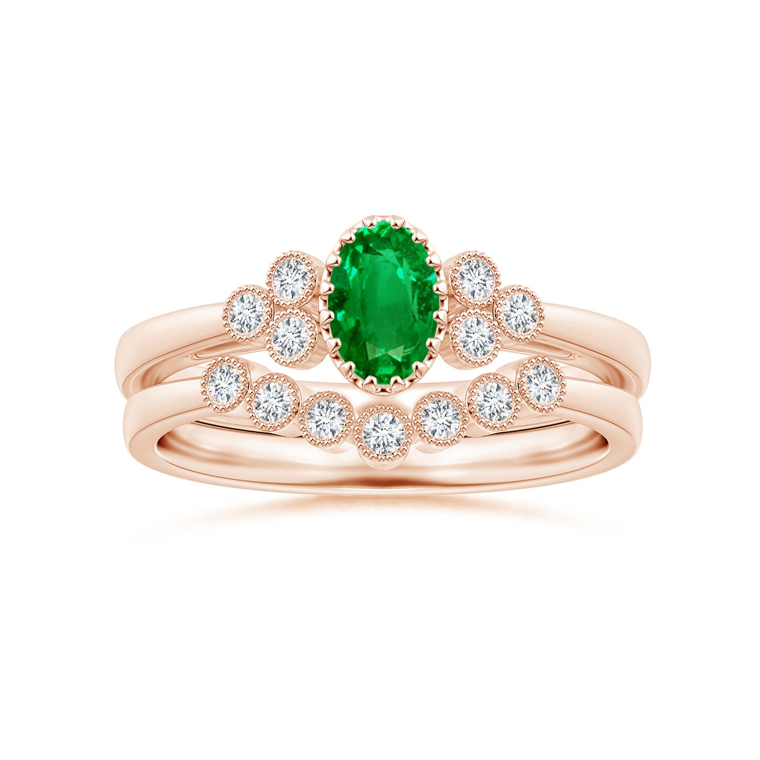 AAAA - Emerald / 0.48 CT / 14 KT Rose Gold