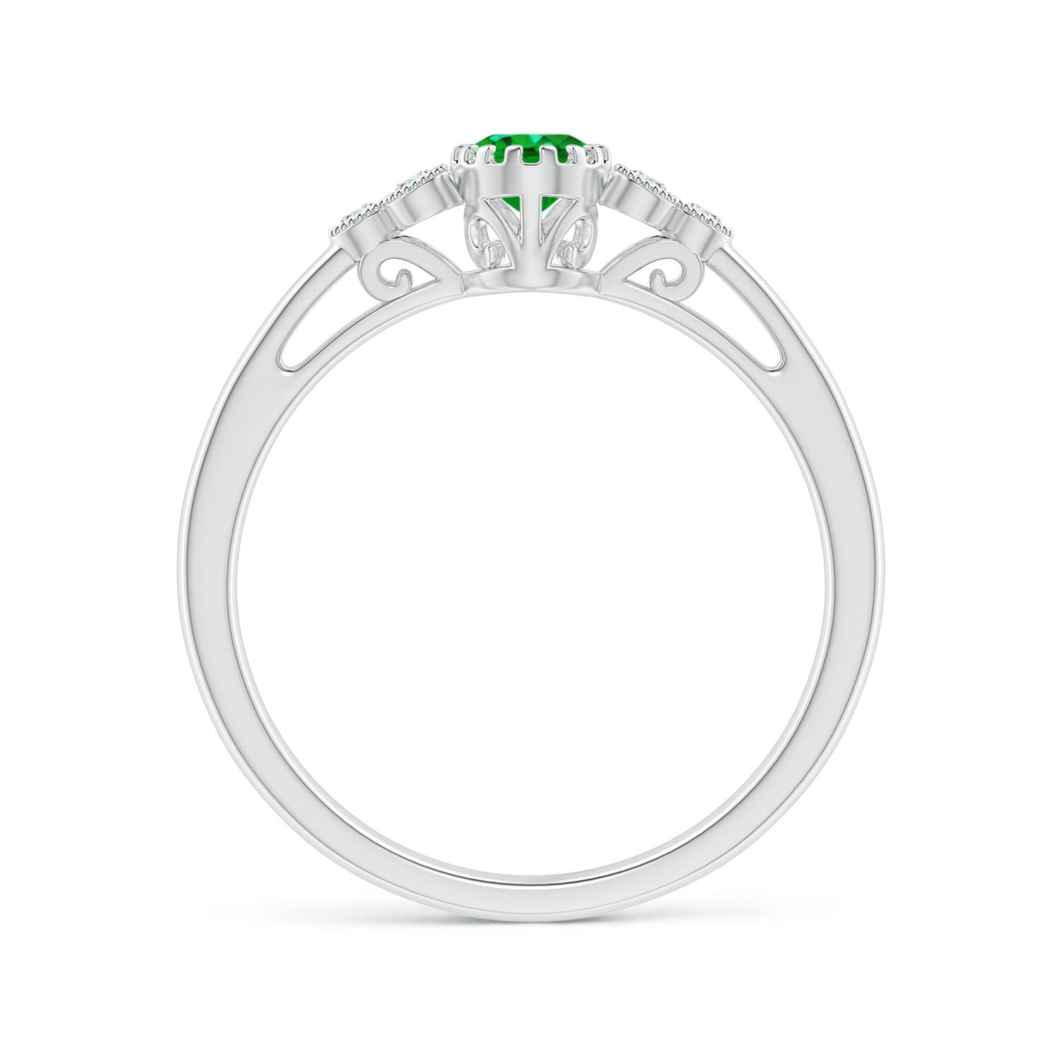 AAAA - Emerald / 0.48 CT / 14 KT White Gold