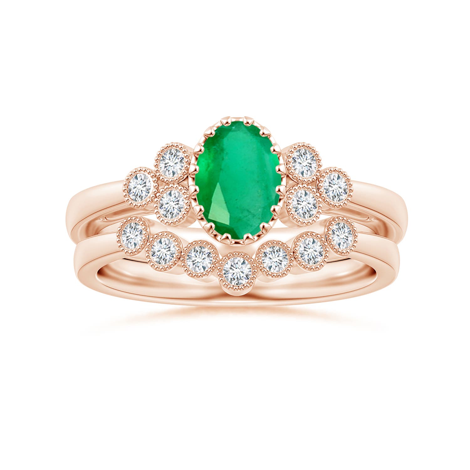 A - Emerald / 0.8 CT / 14 KT Rose Gold