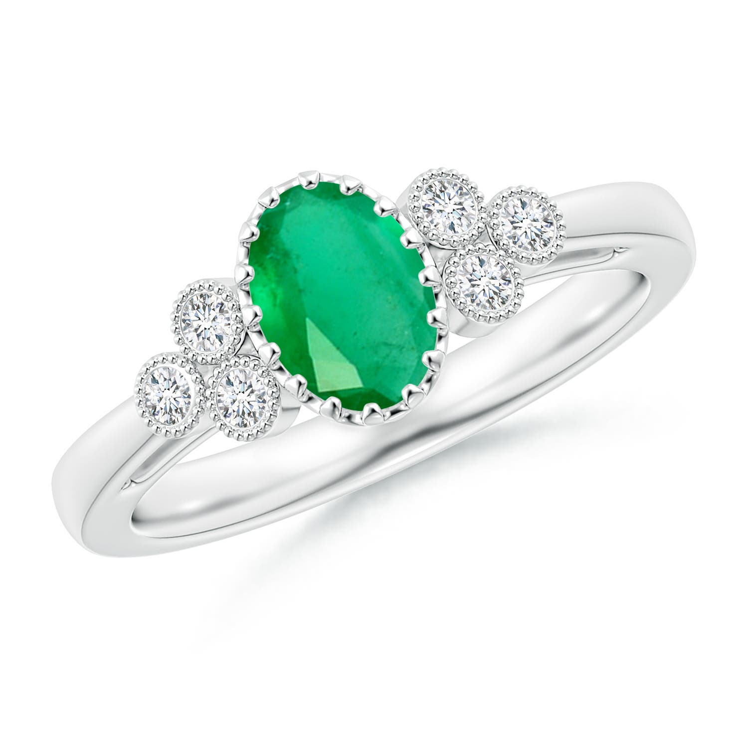 A - Emerald / 0.8 CT / 14 KT White Gold