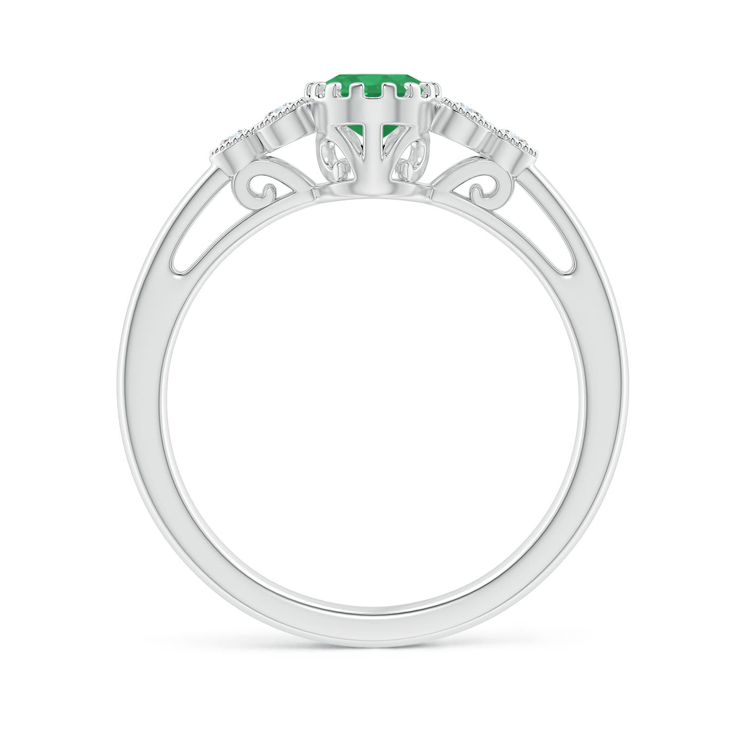 A - Emerald / 0.8 CT / 14 KT White Gold