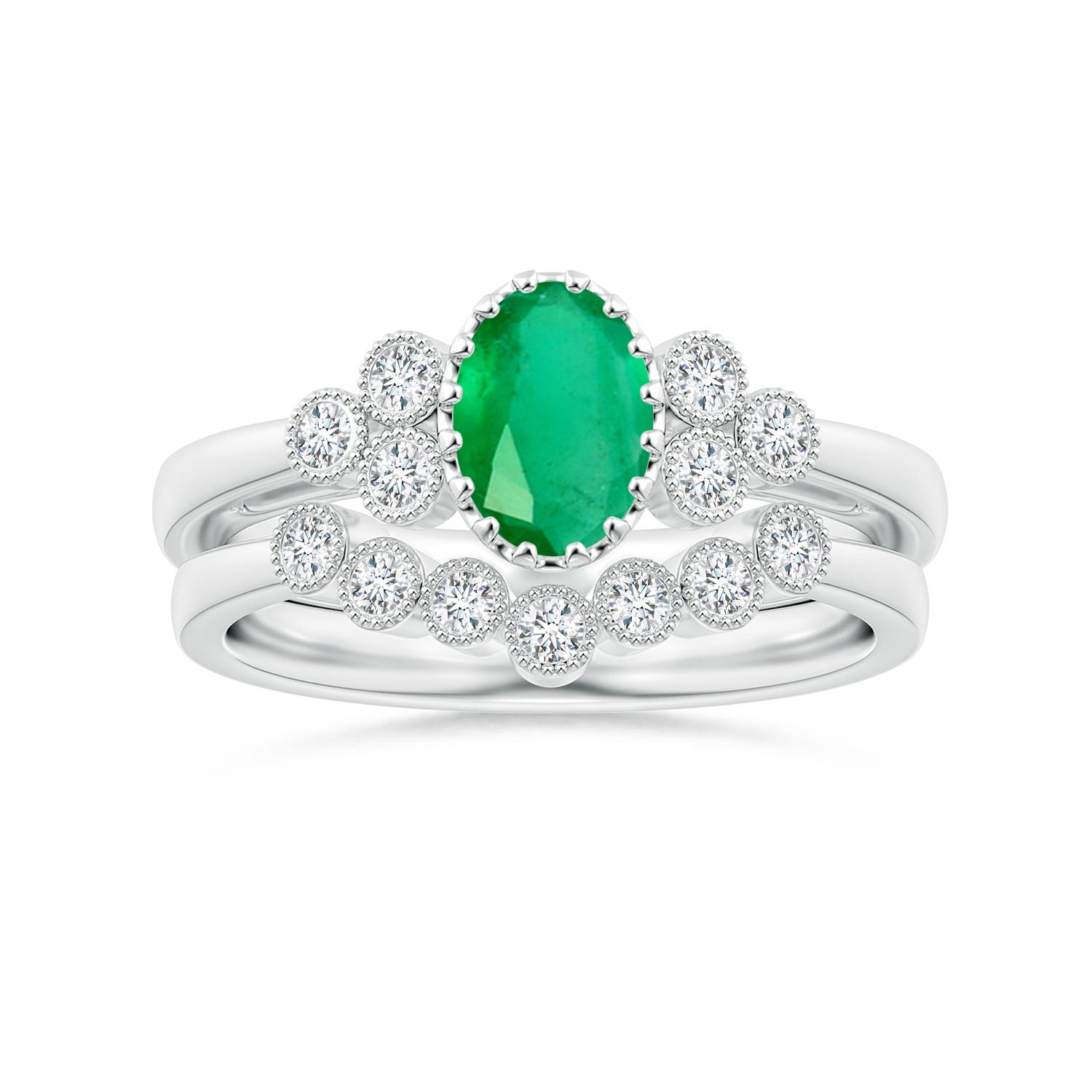 A - Emerald / 0.8 CT / 14 KT White Gold