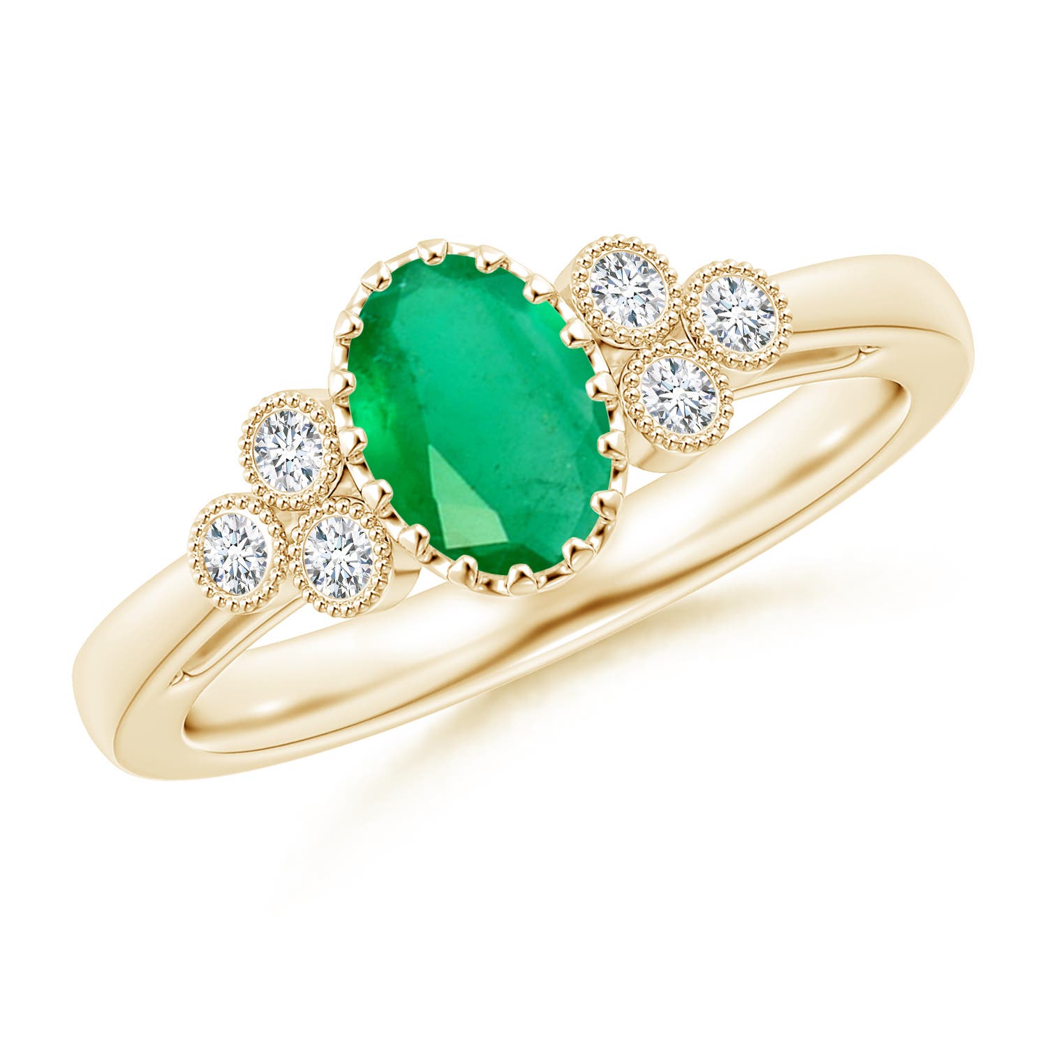 A - Emerald / 0.8 CT / 14 KT Yellow Gold