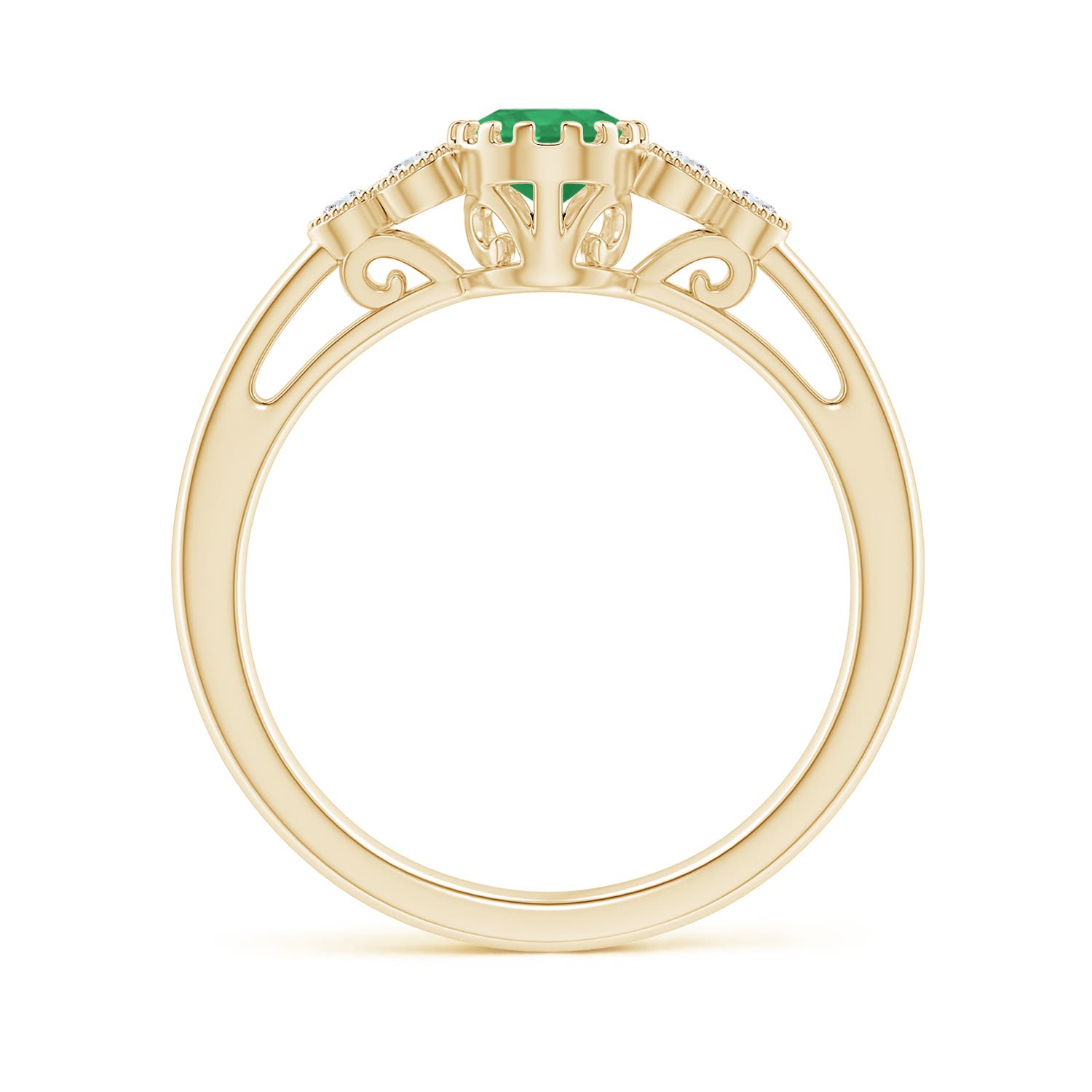 A - Emerald / 0.8 CT / 14 KT Yellow Gold