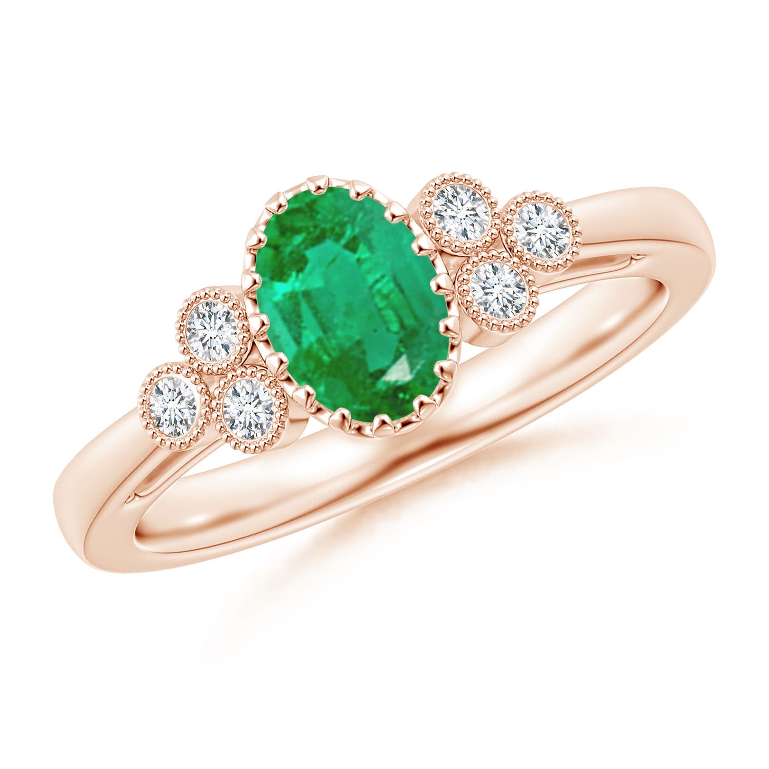 AA - Emerald / 0.8 CT / 14 KT Rose Gold