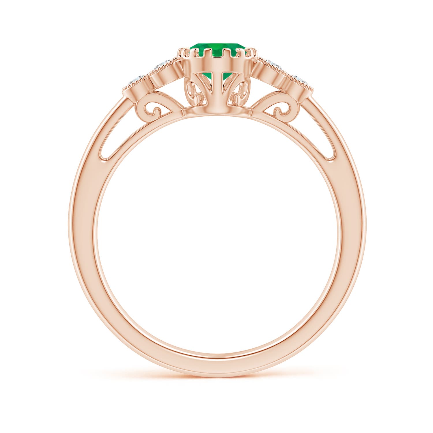 AA - Emerald / 0.8 CT / 14 KT Rose Gold