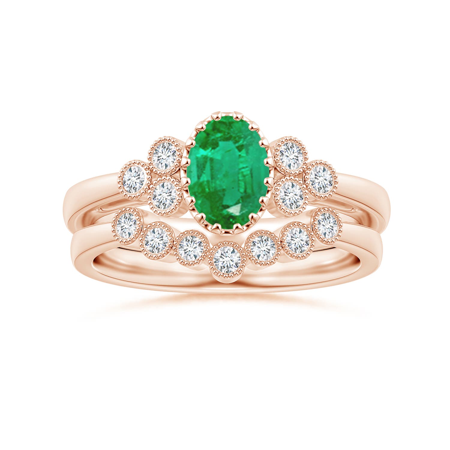 AA - Emerald / 0.8 CT / 14 KT Rose Gold