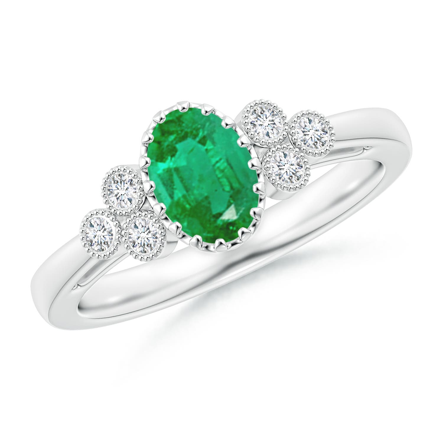 AA - Emerald / 0.8 CT / 14 KT White Gold