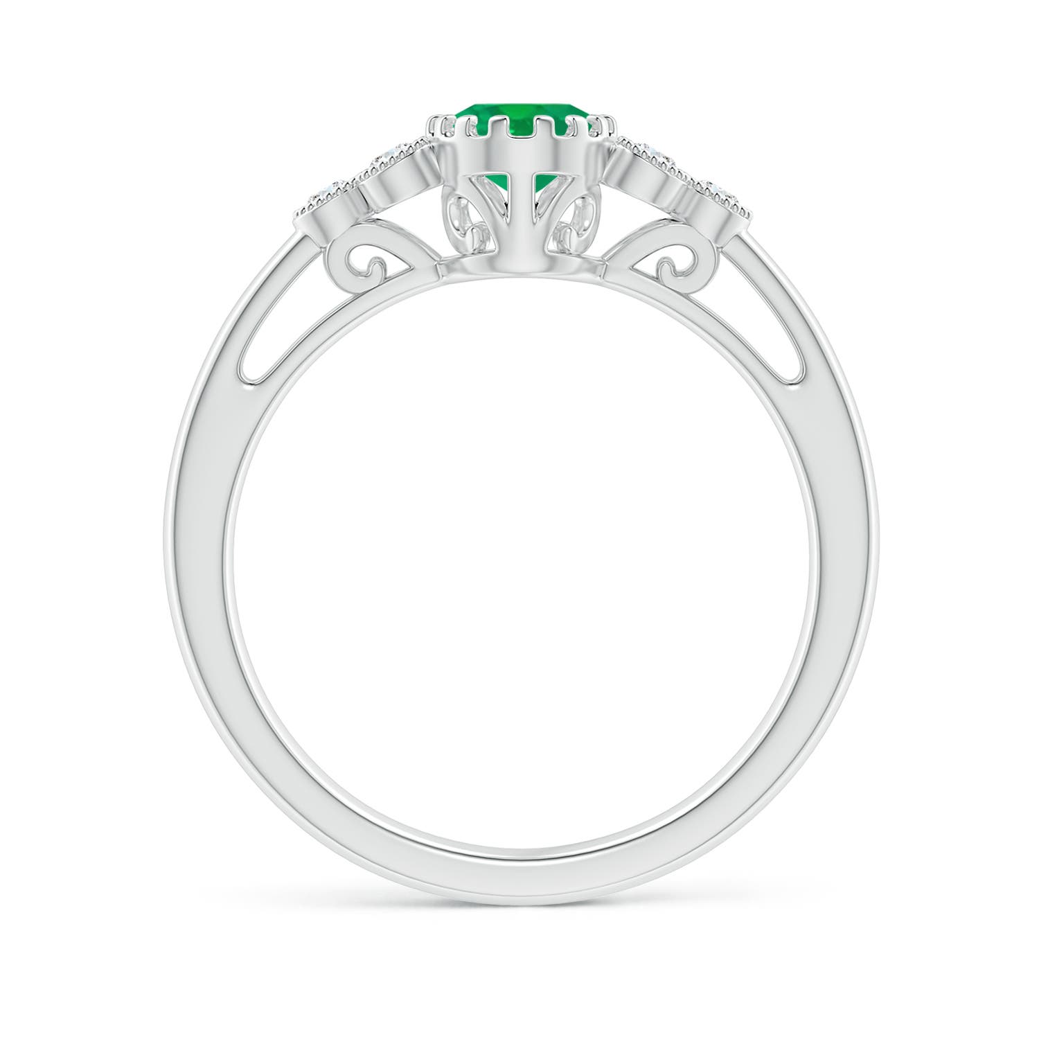 AA - Emerald / 0.8 CT / 14 KT White Gold