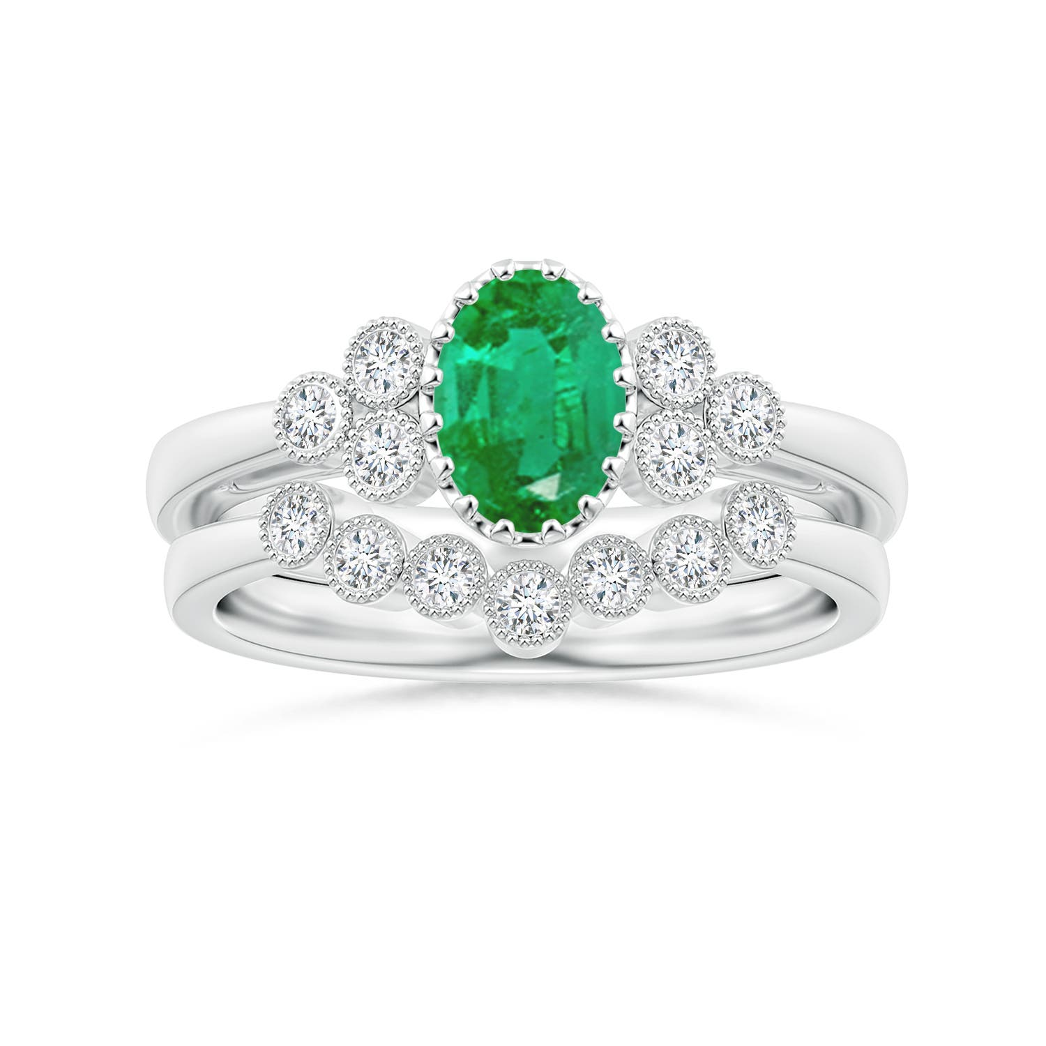 AA - Emerald / 0.8 CT / 14 KT White Gold