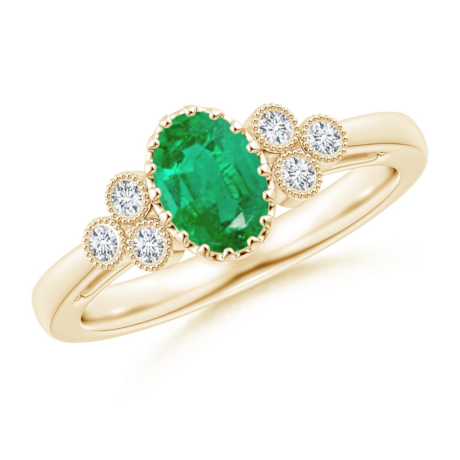 AA - Emerald / 0.8 CT / 14 KT Yellow Gold