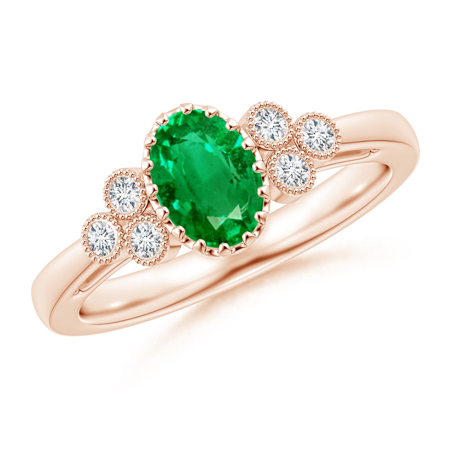 AAA - Emerald / 0.8 CT / 14 KT Rose Gold