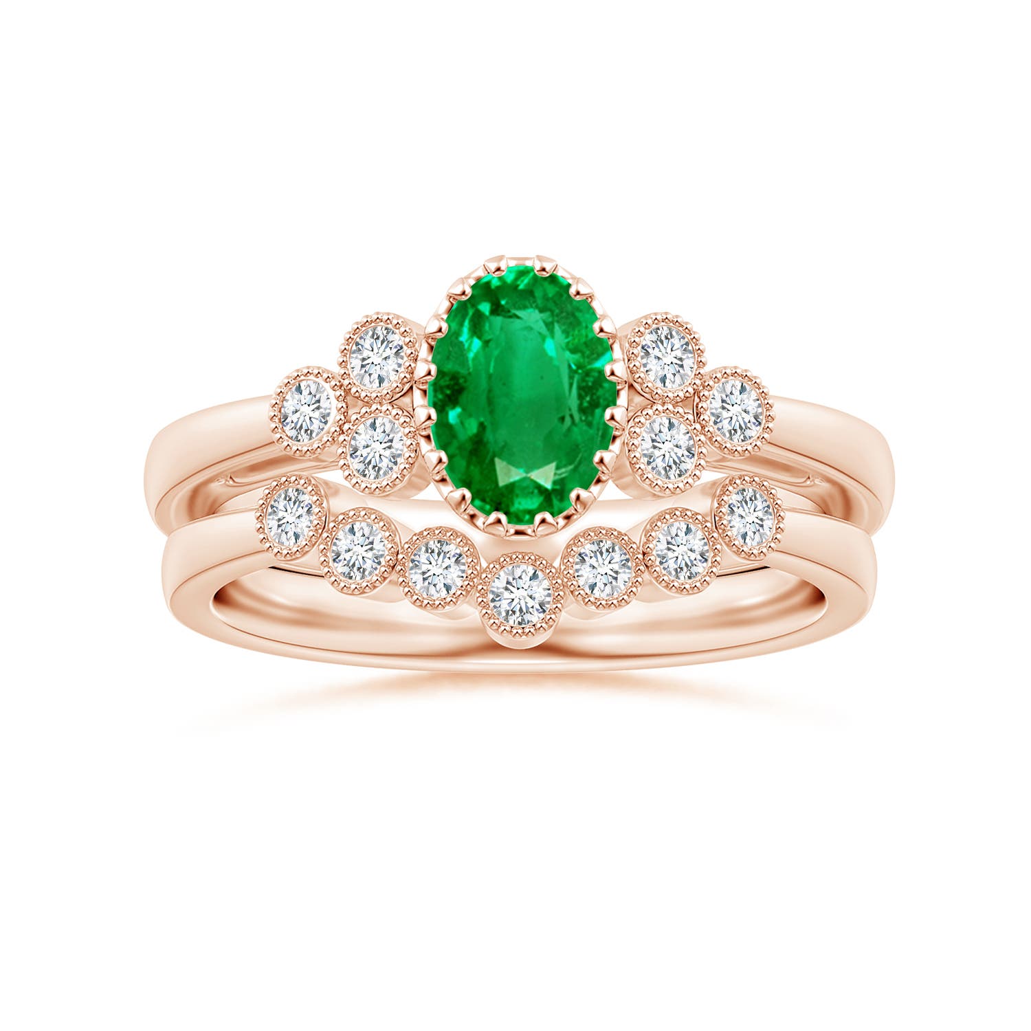 AAA - Emerald / 0.8 CT / 14 KT Rose Gold